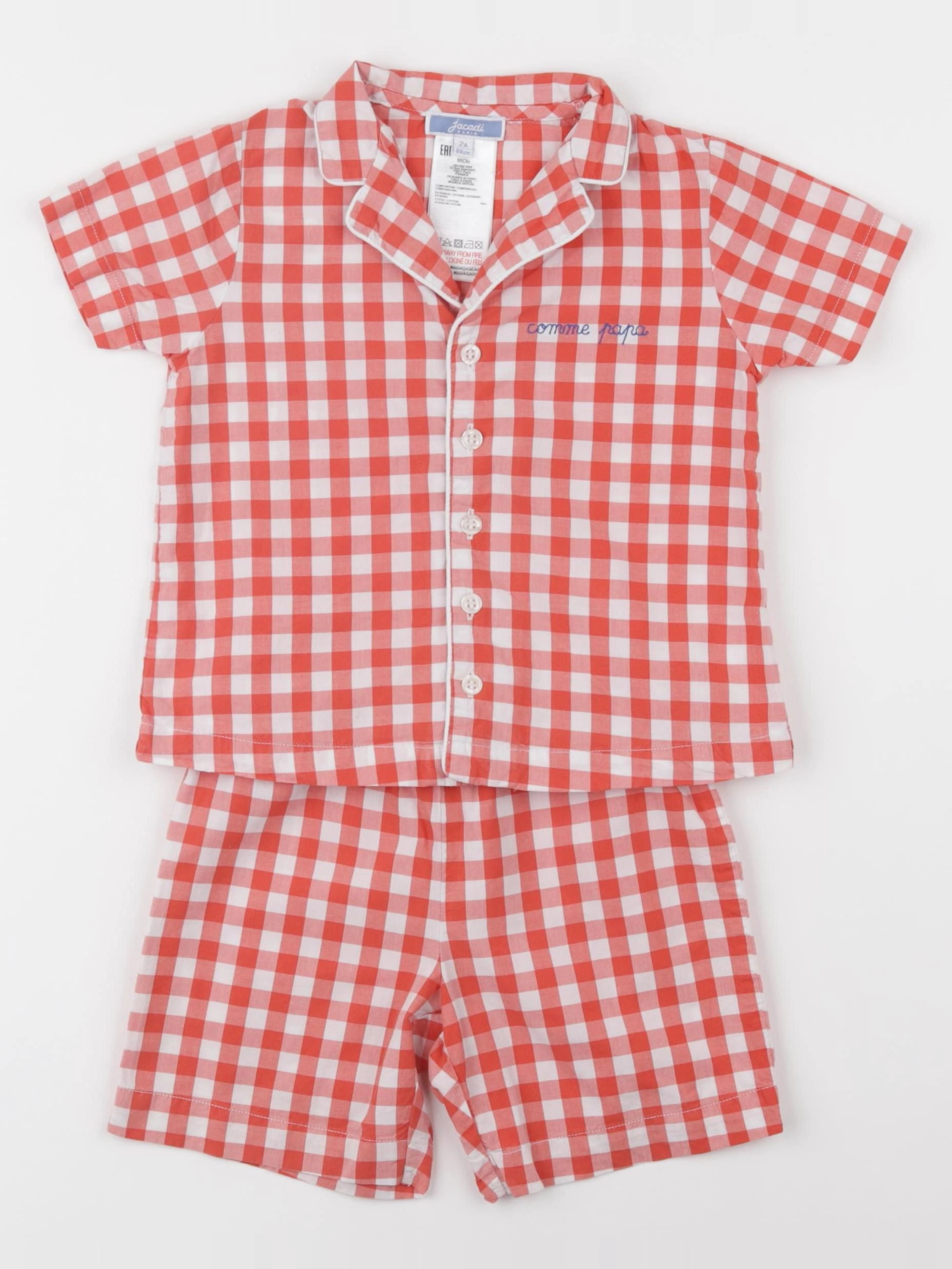 Jacadi - pyjama coton blanc, rouge - 2 ans
