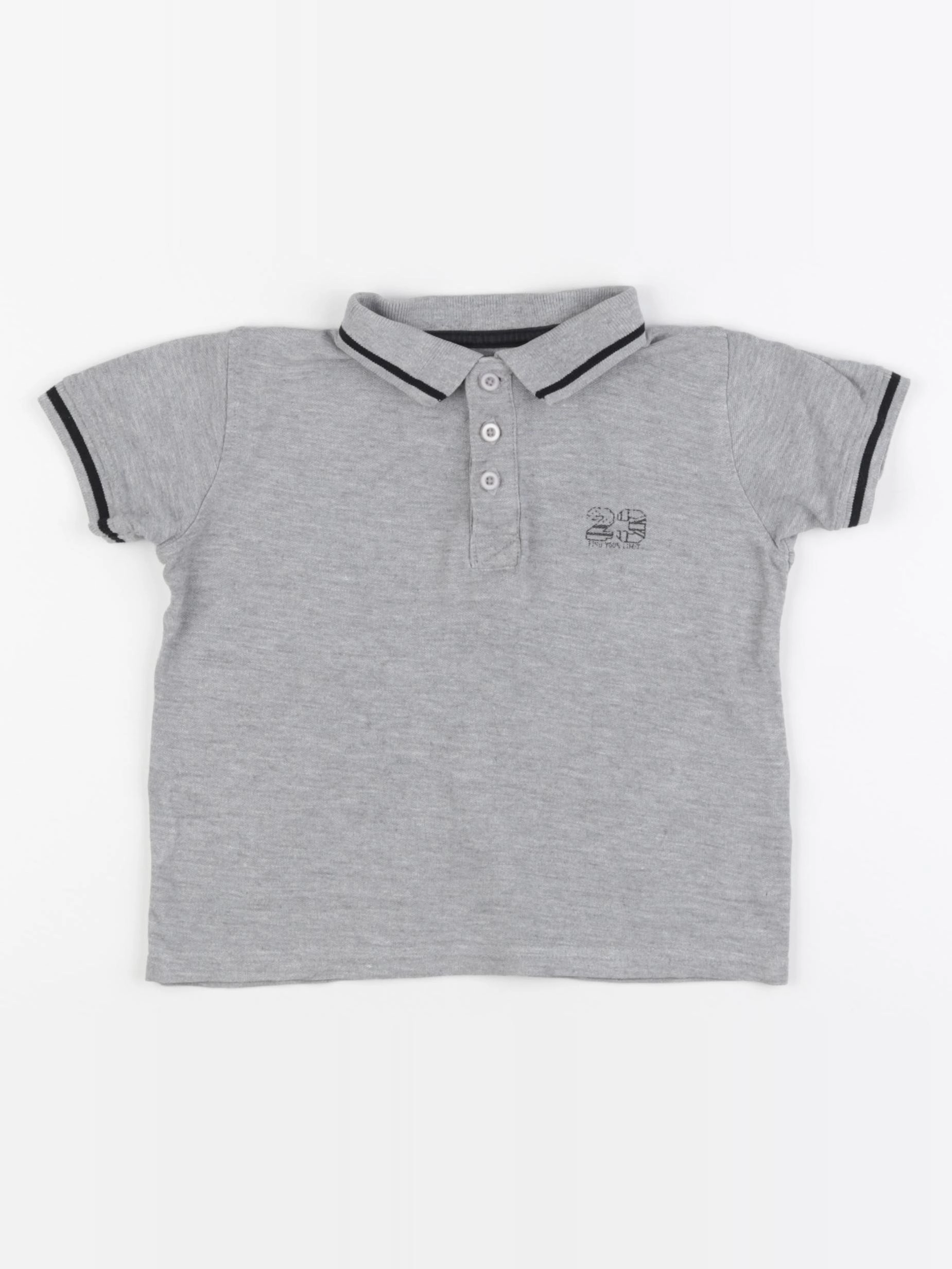 Vertbaudet - polo gris - 4 ans