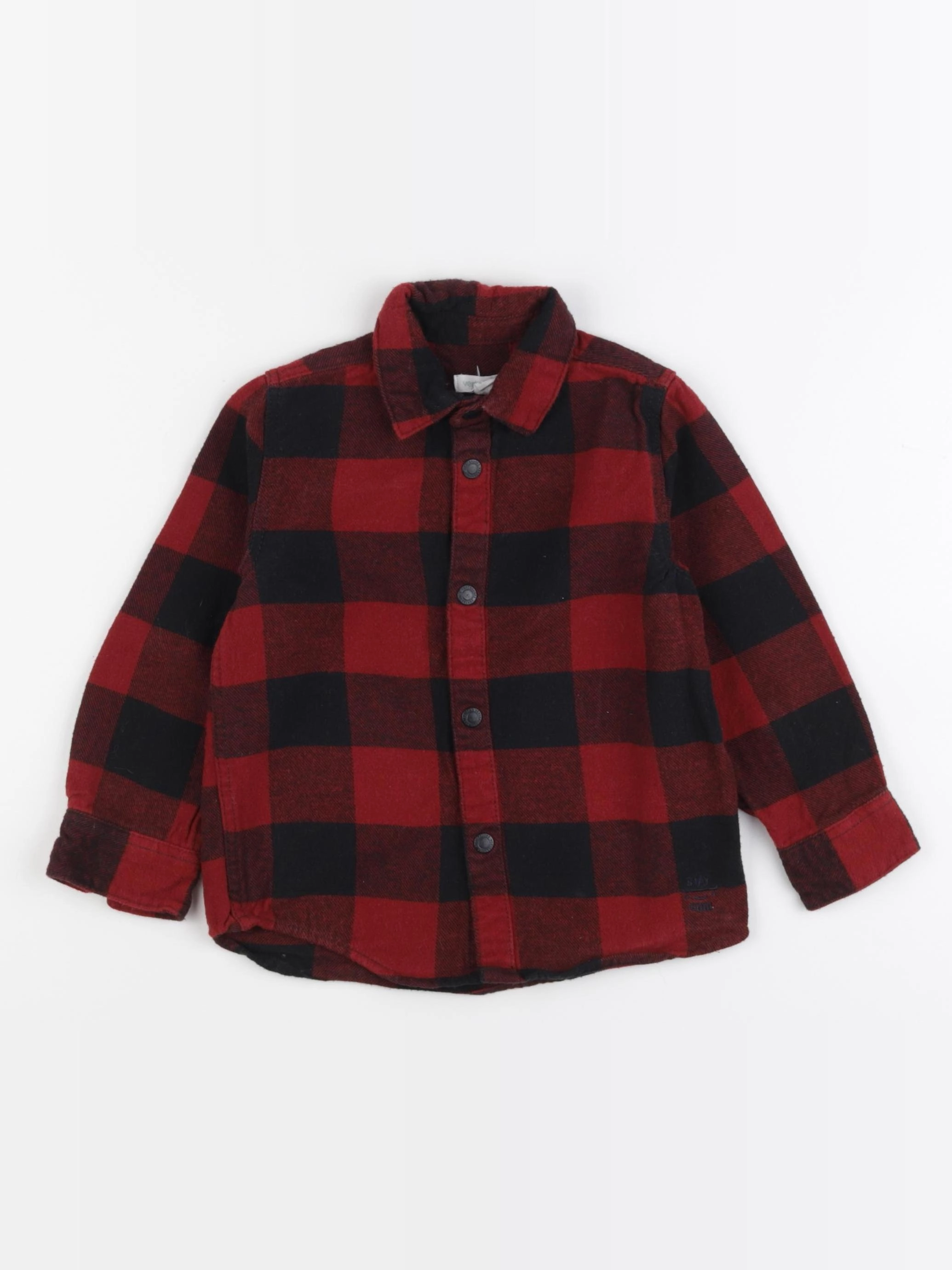 Vertbaudet - chemise noir, rouge - 4 ans