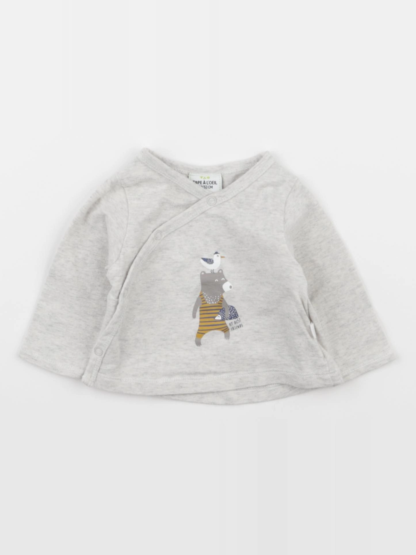 Tape à l'oeil - tee-shirt gris - 1 mois