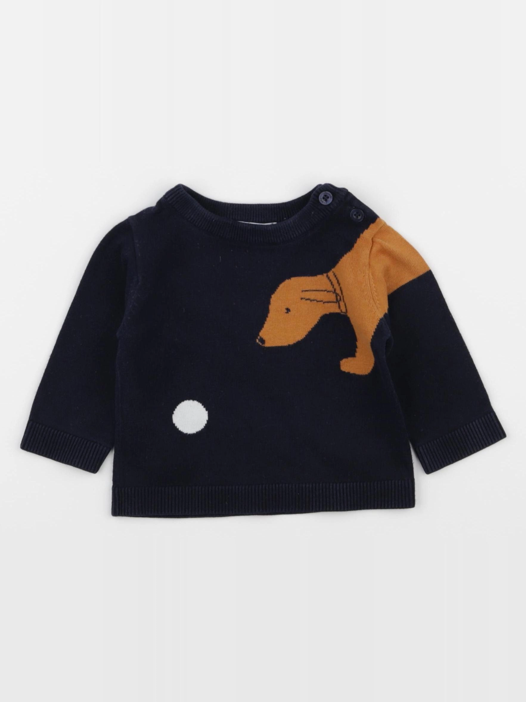 Jacadi - pull bleu - 6 mois