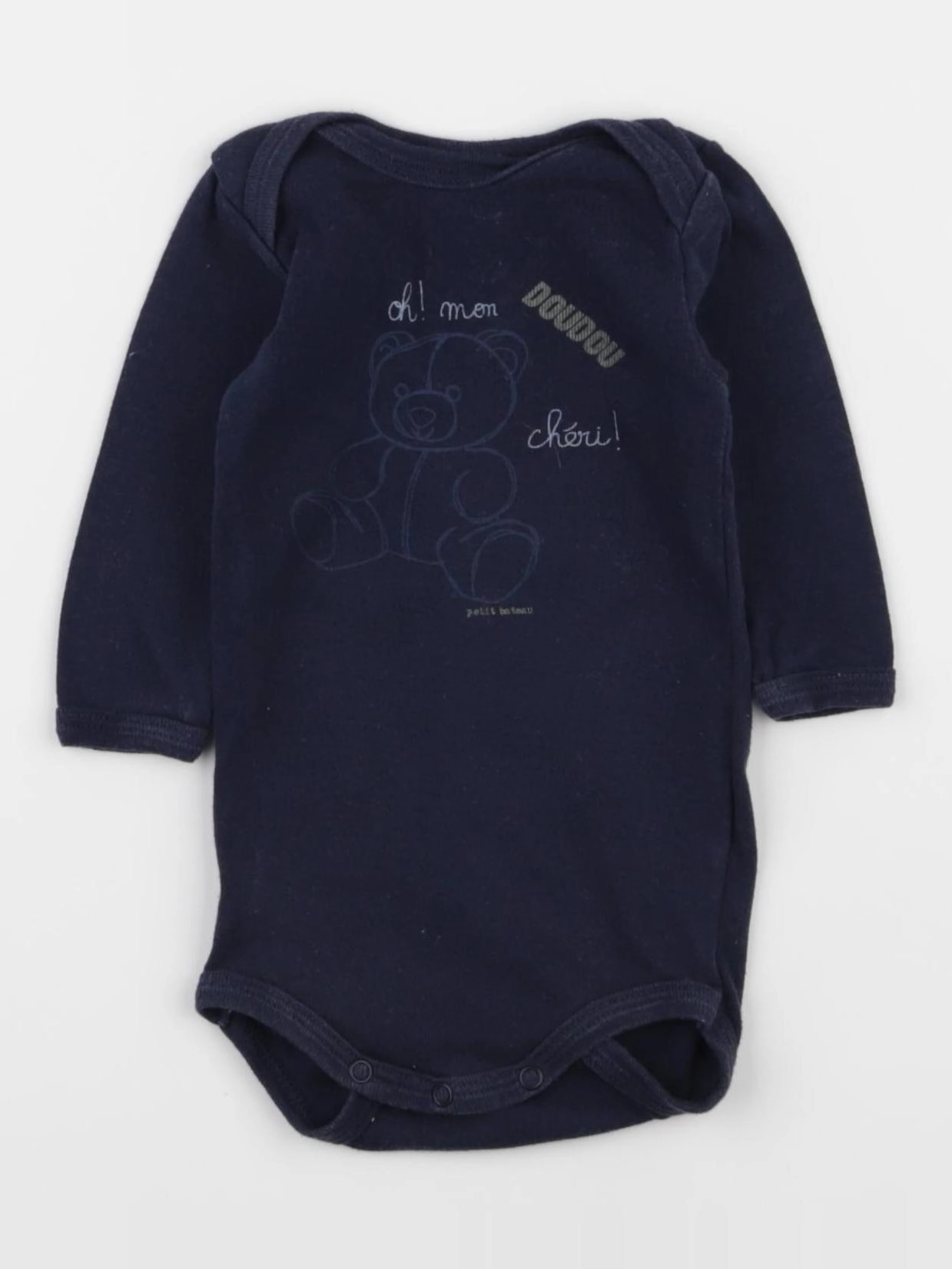 Petit Bateau - body bleu - 3 mois