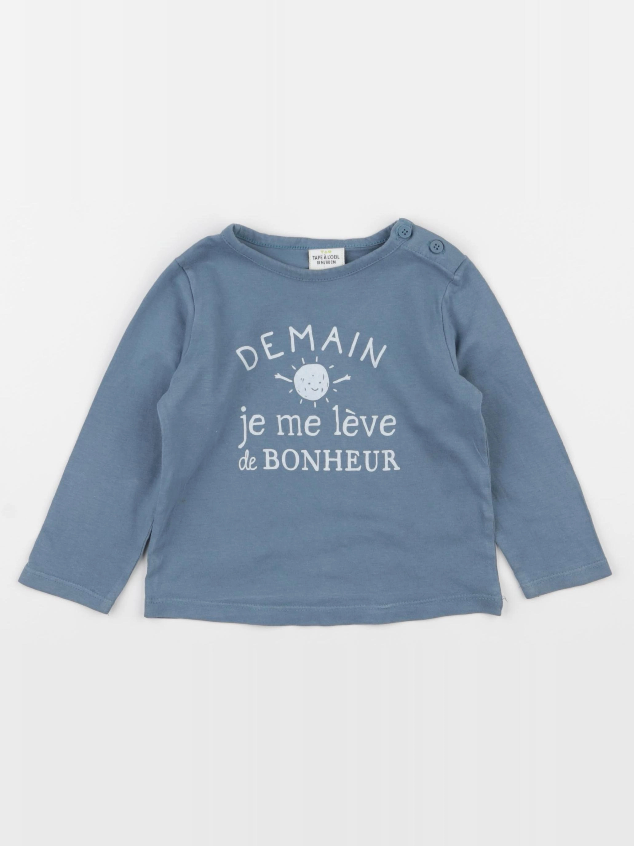 Tape à l'oeil - tee-shirt bleu - 18 mois