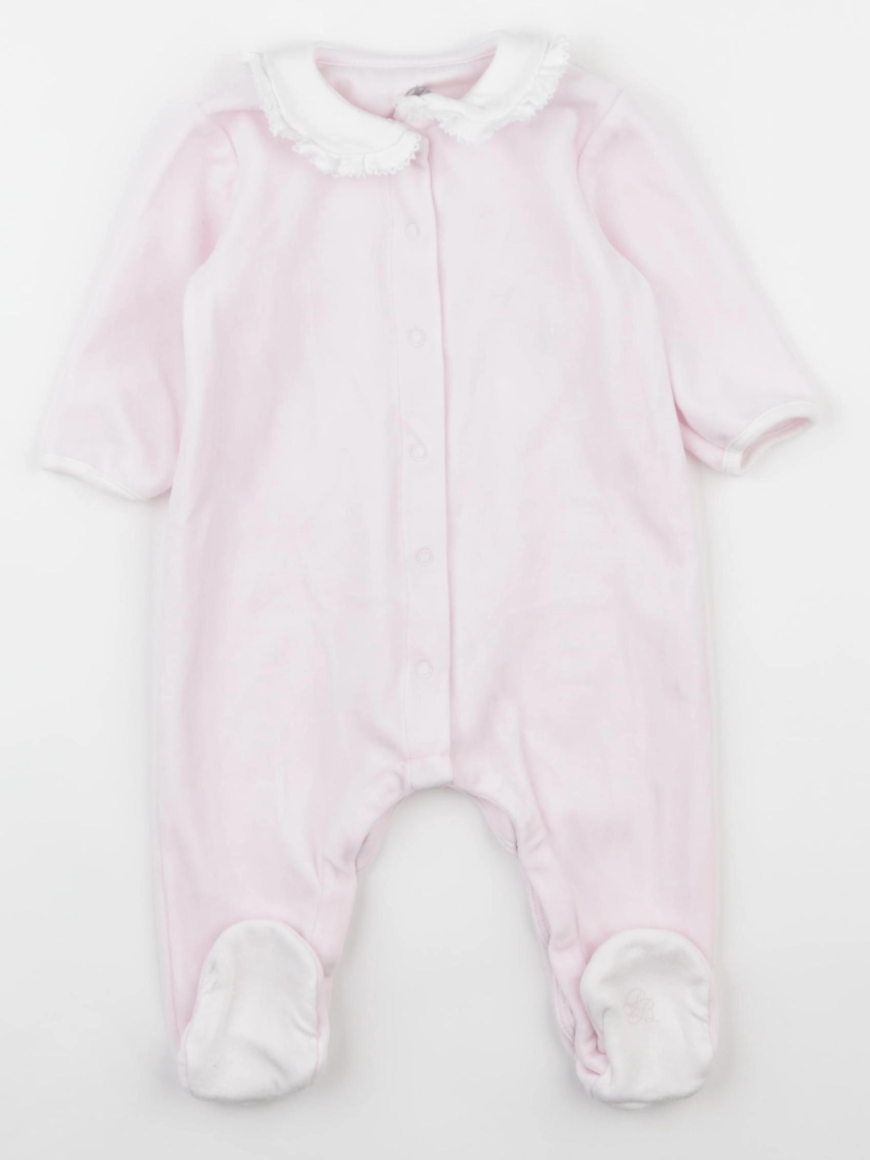 Petit Bateau - pyjama velours rose - 6 mois