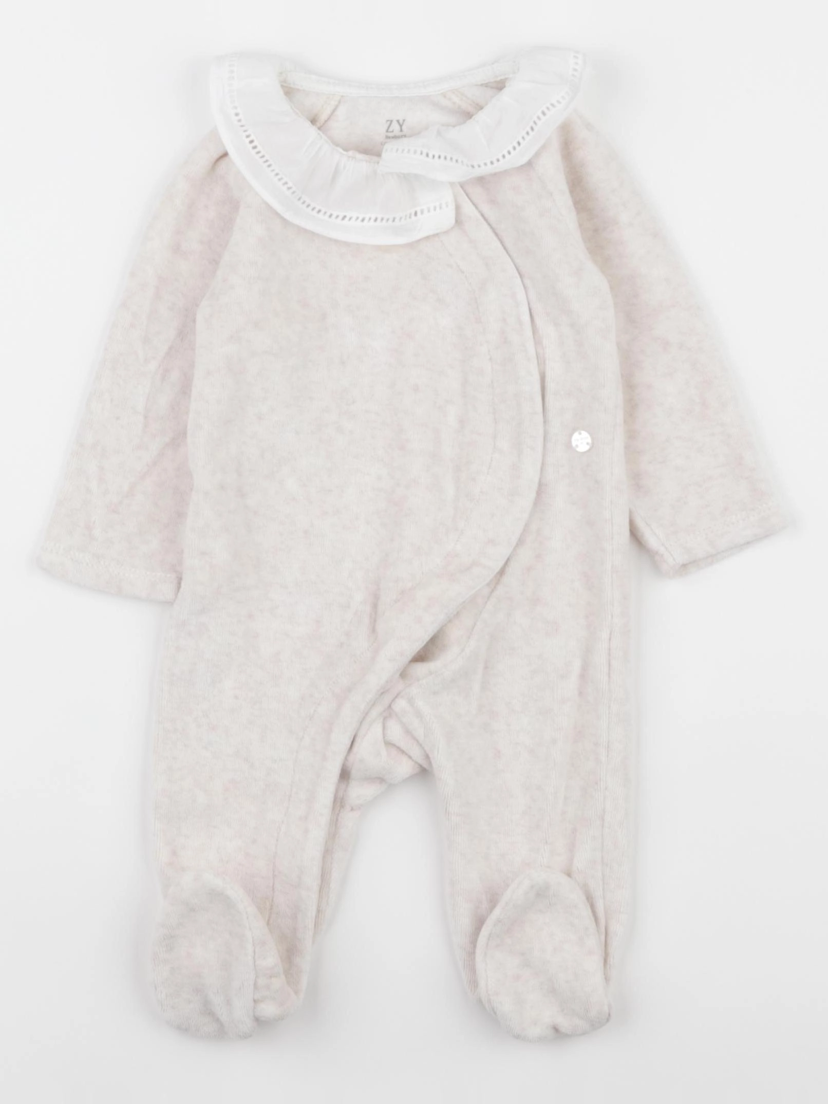 Zippy - pyjama velours beige - 1/3 mois