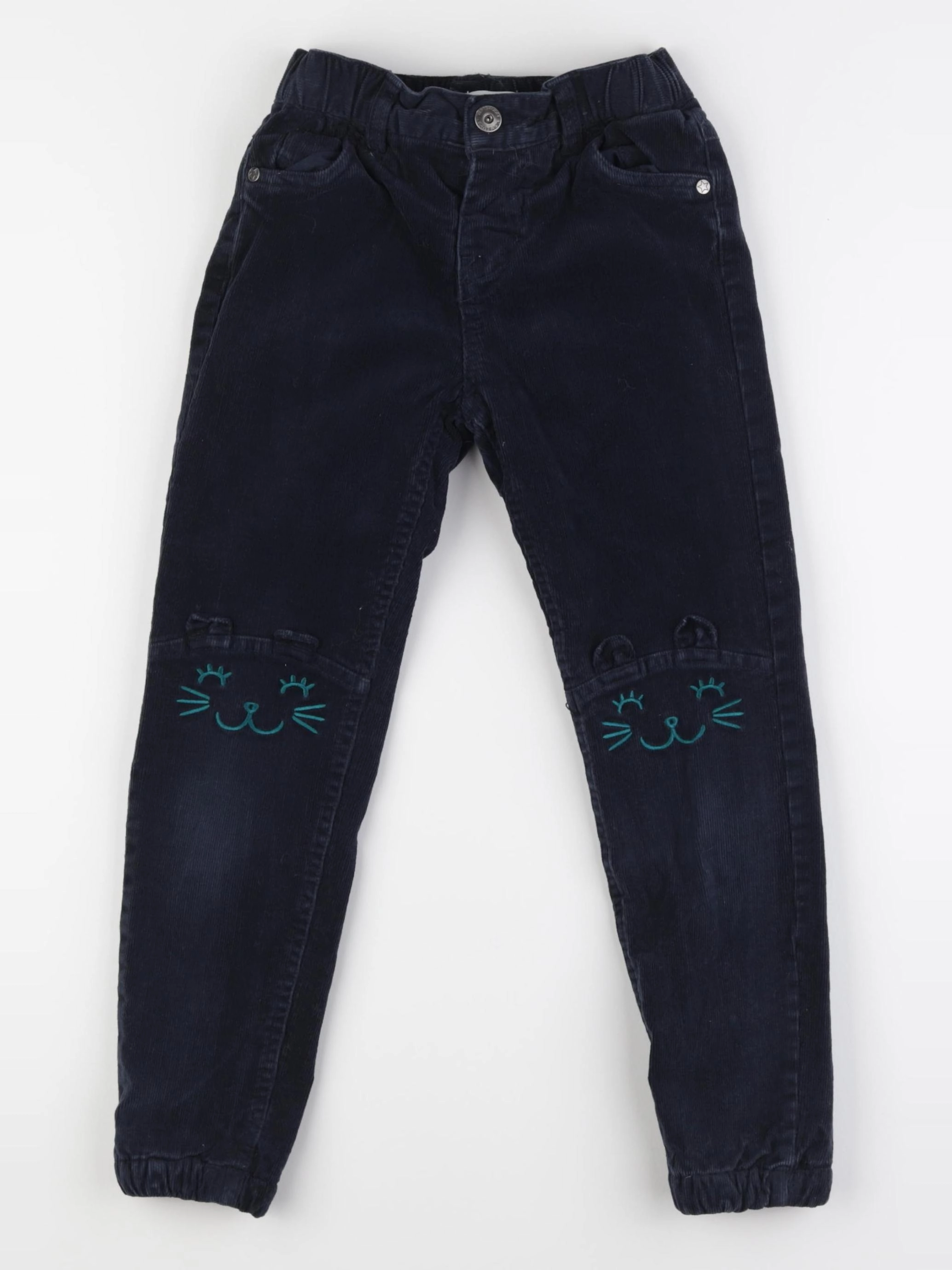 Vertbaudet - pantalon doublé bleu - 7 ans