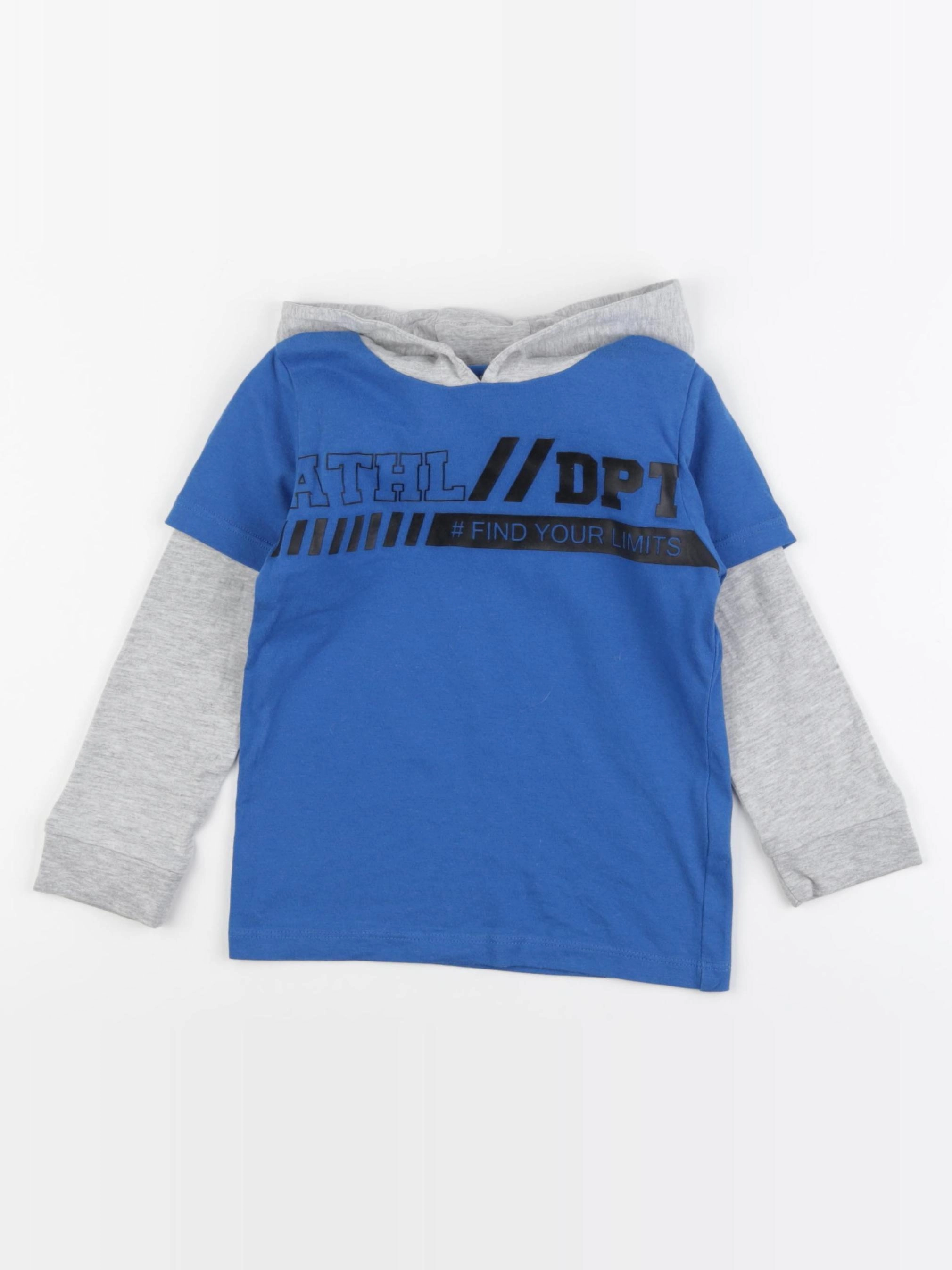 Vertbaudet - tee-shirt gris, bleu - 4 ans