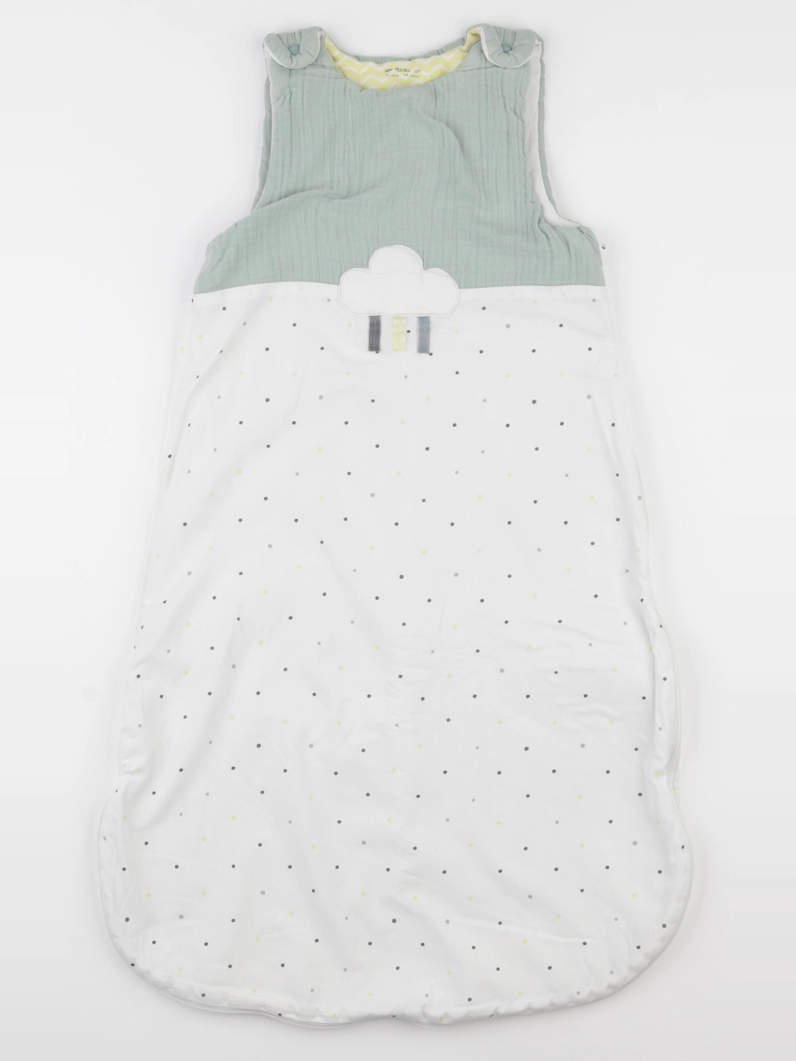 Vertbaudet - gigoteuse vert, blanc - 6/18 mois