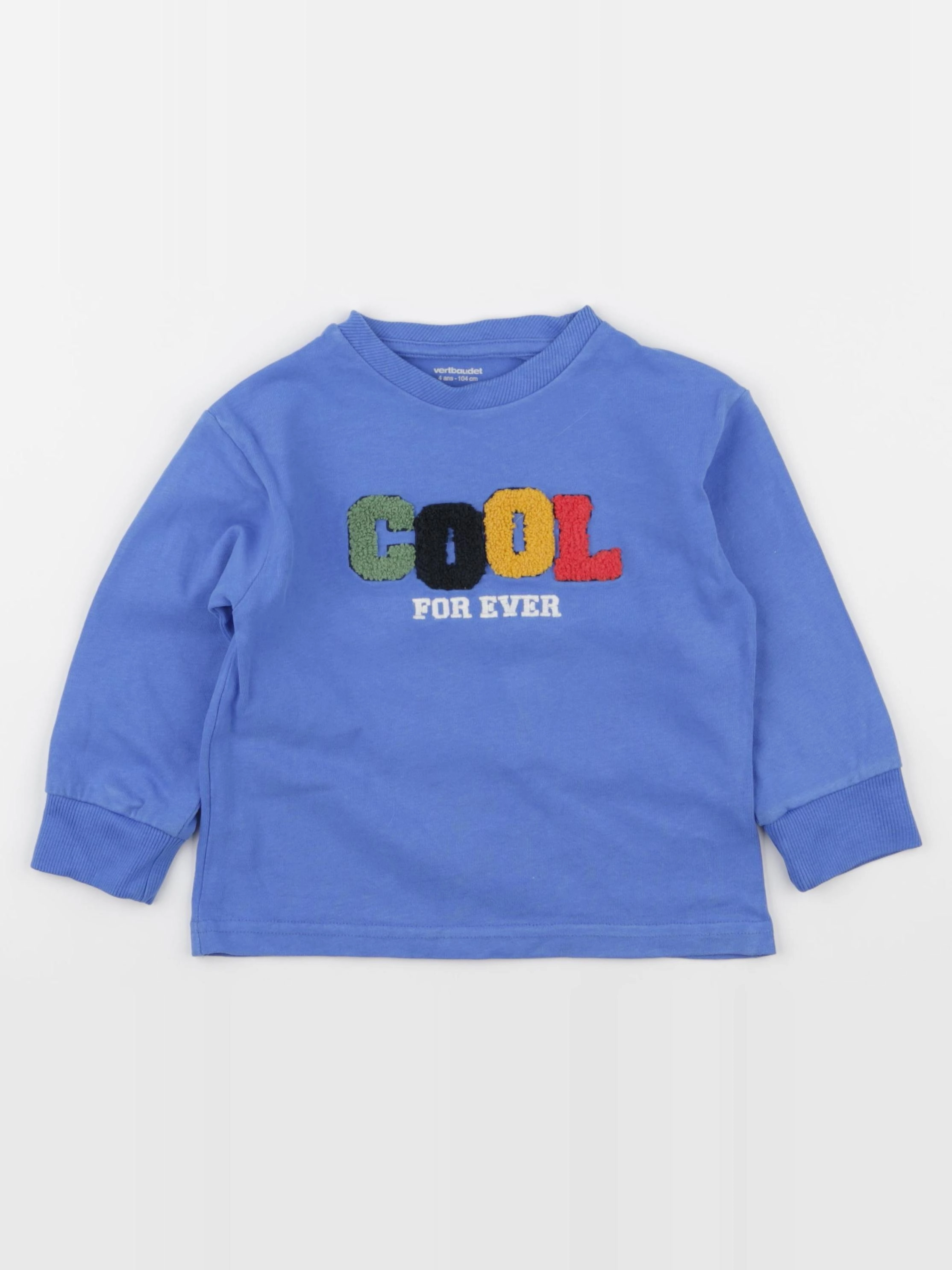 Vertbaudet - sweat bleu - 4 ans
