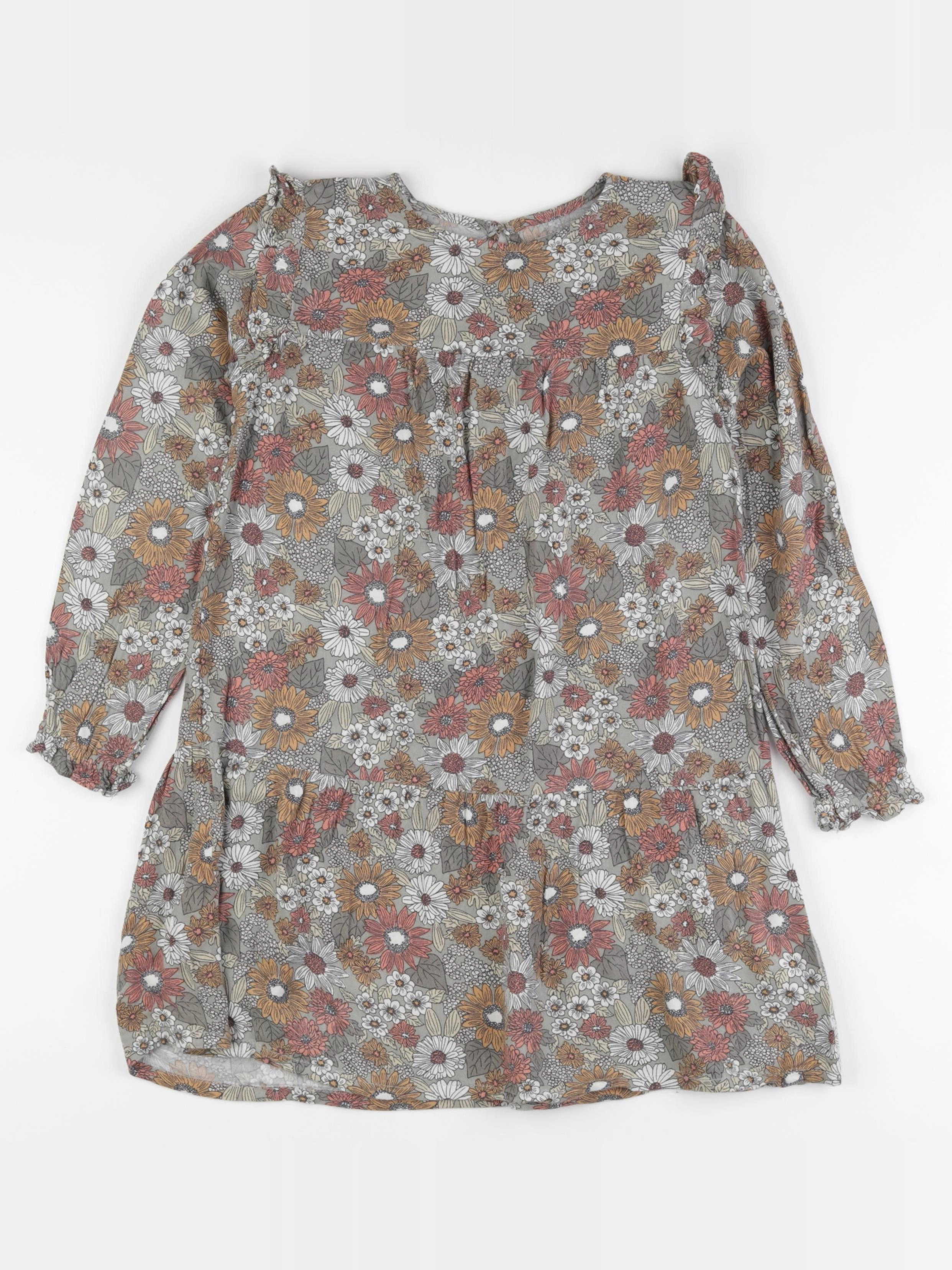 Vertbaudet - robe marron, gris - 8 ans