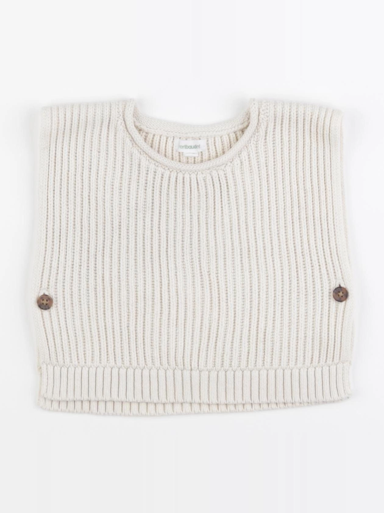 Vertbaudet - pull blanc - 9 mois
