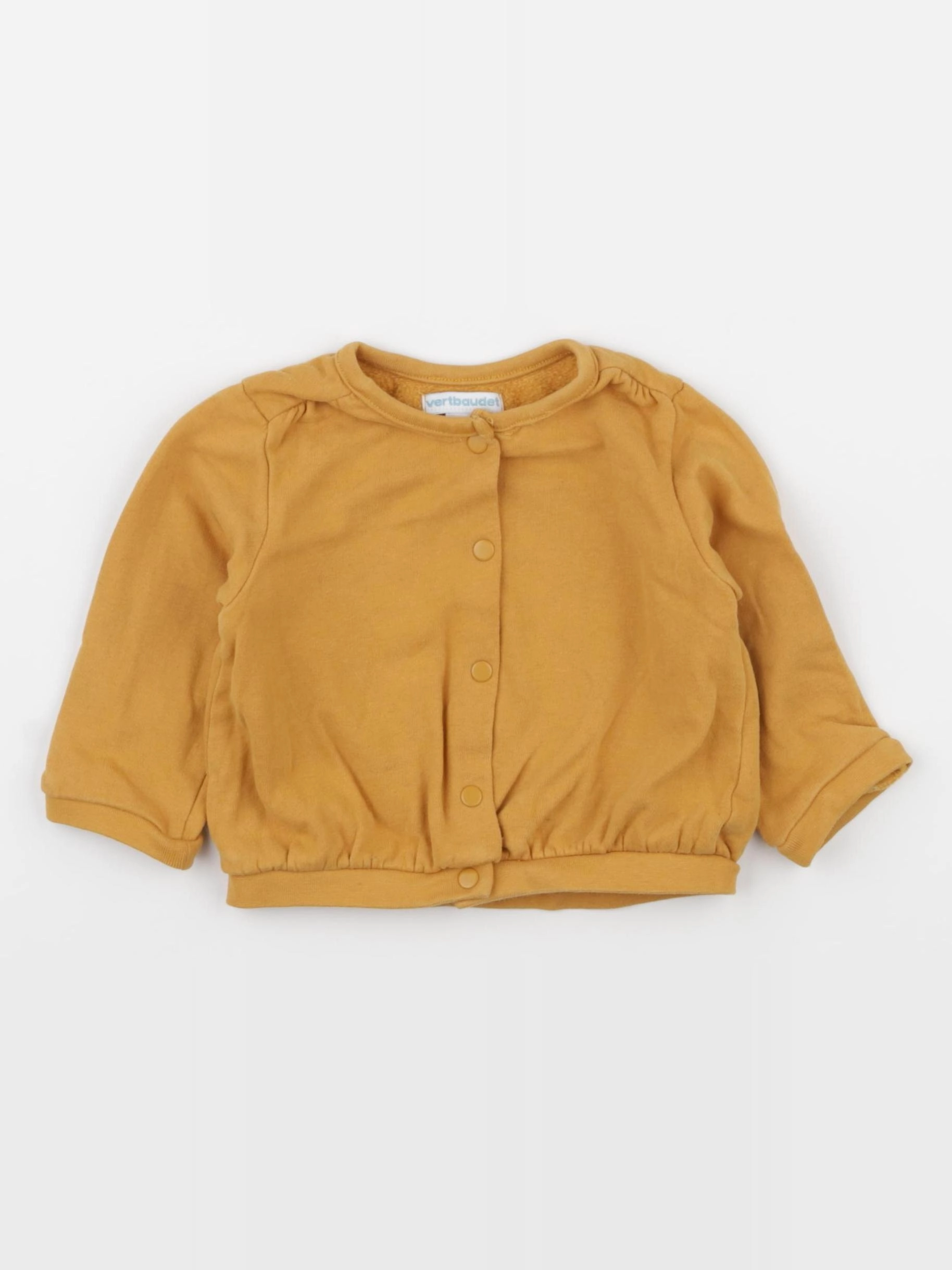 Vertbaudet - sweat jaune - 12 mois