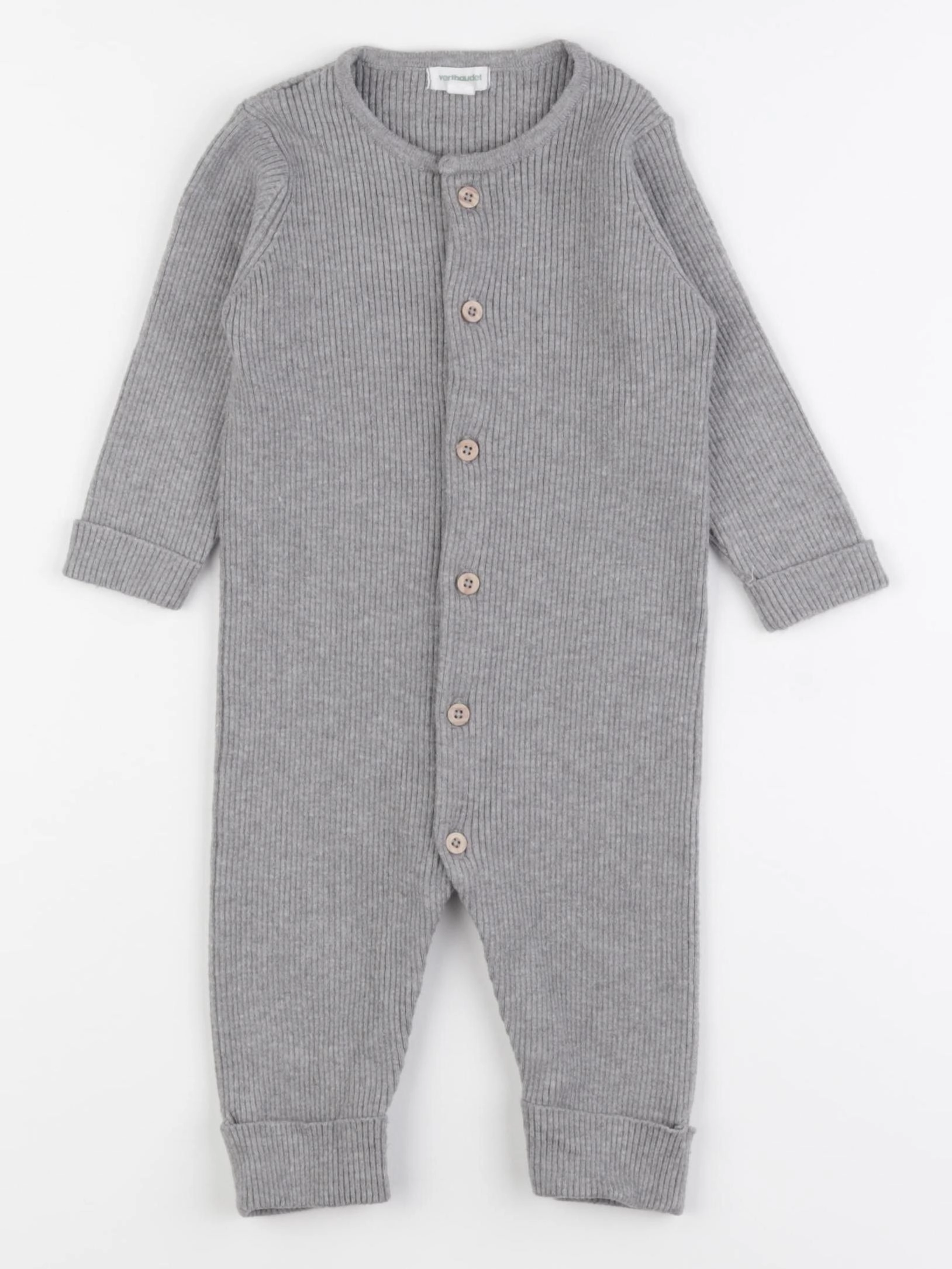 Vertbaudet - combinaison gris - 9 mois