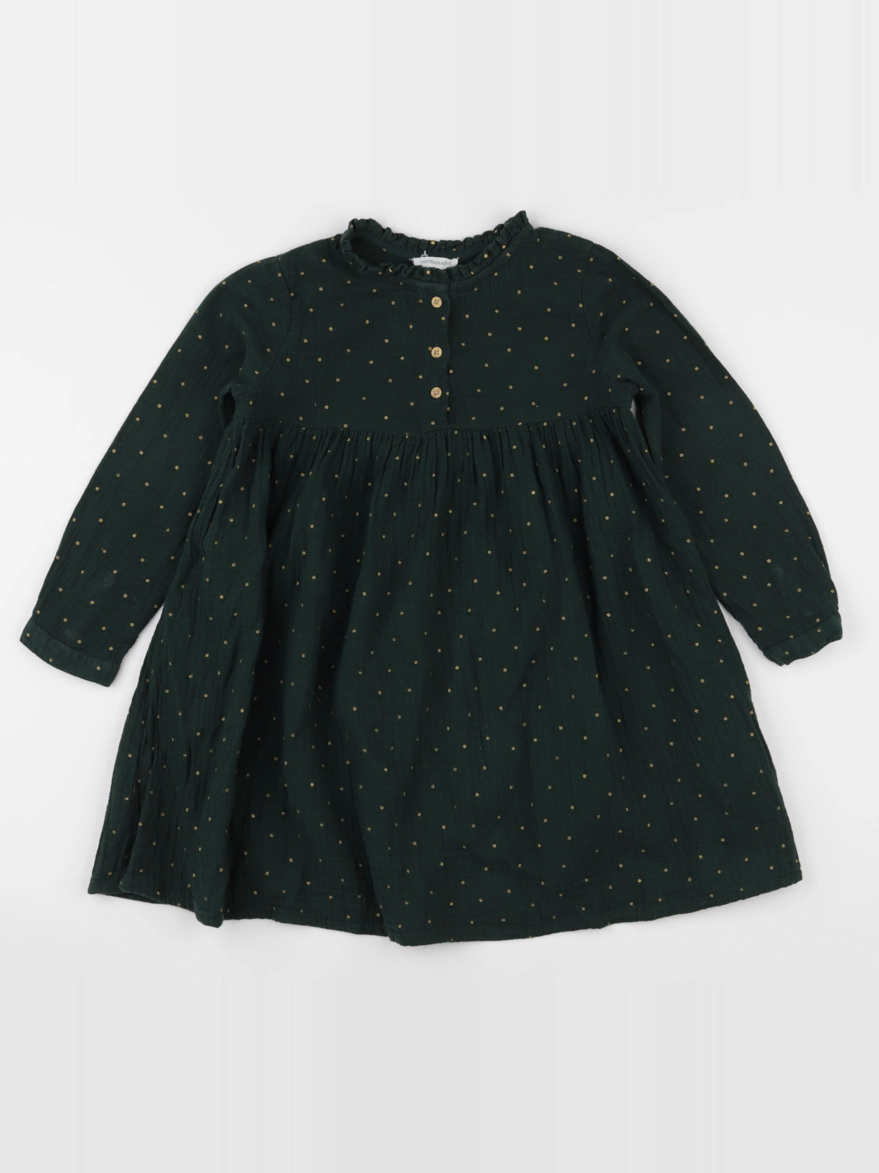 Vertbaudet - robe vert, or - 5 ans