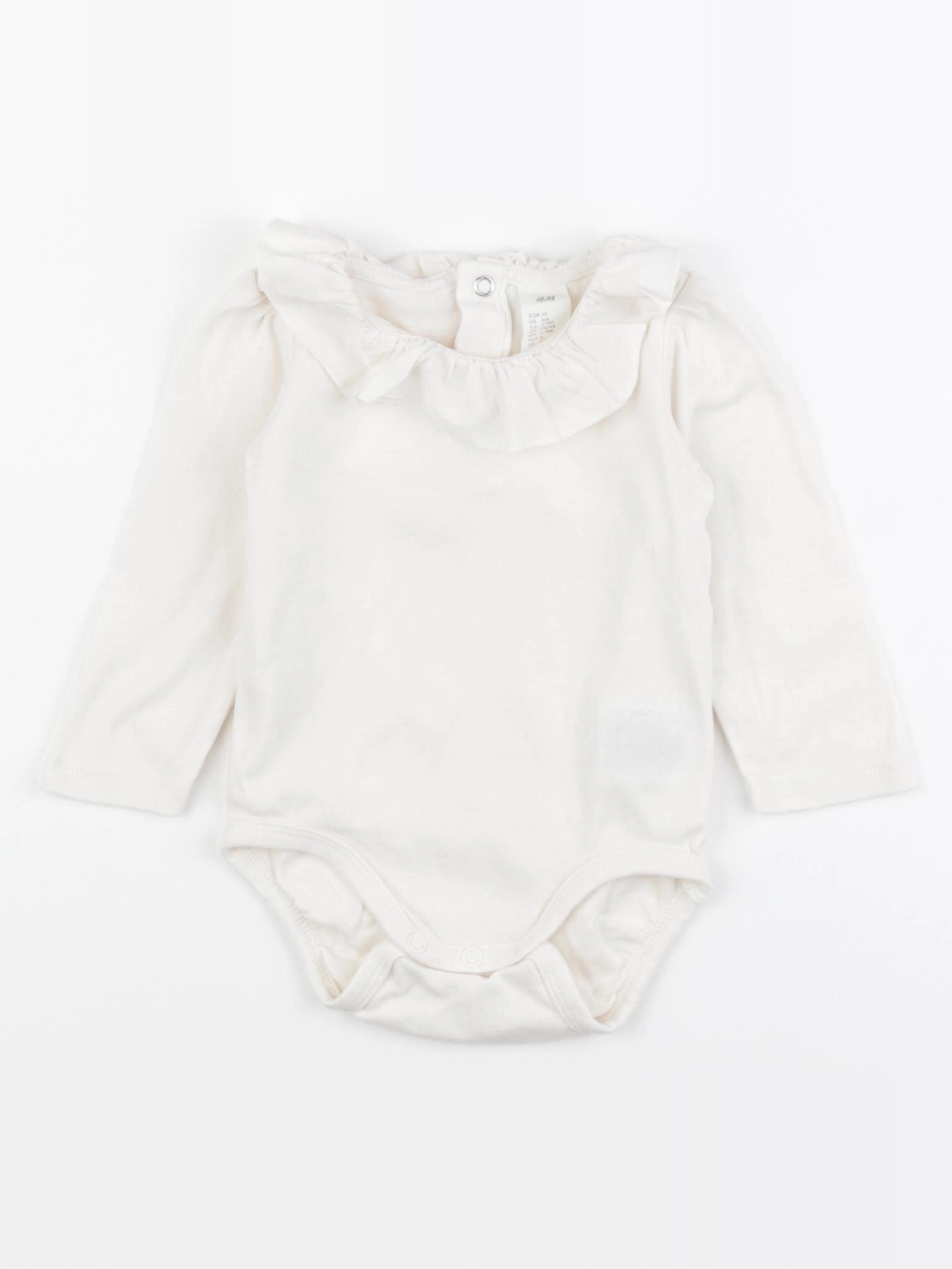 H&M - body à col blanc - 6/9 mois