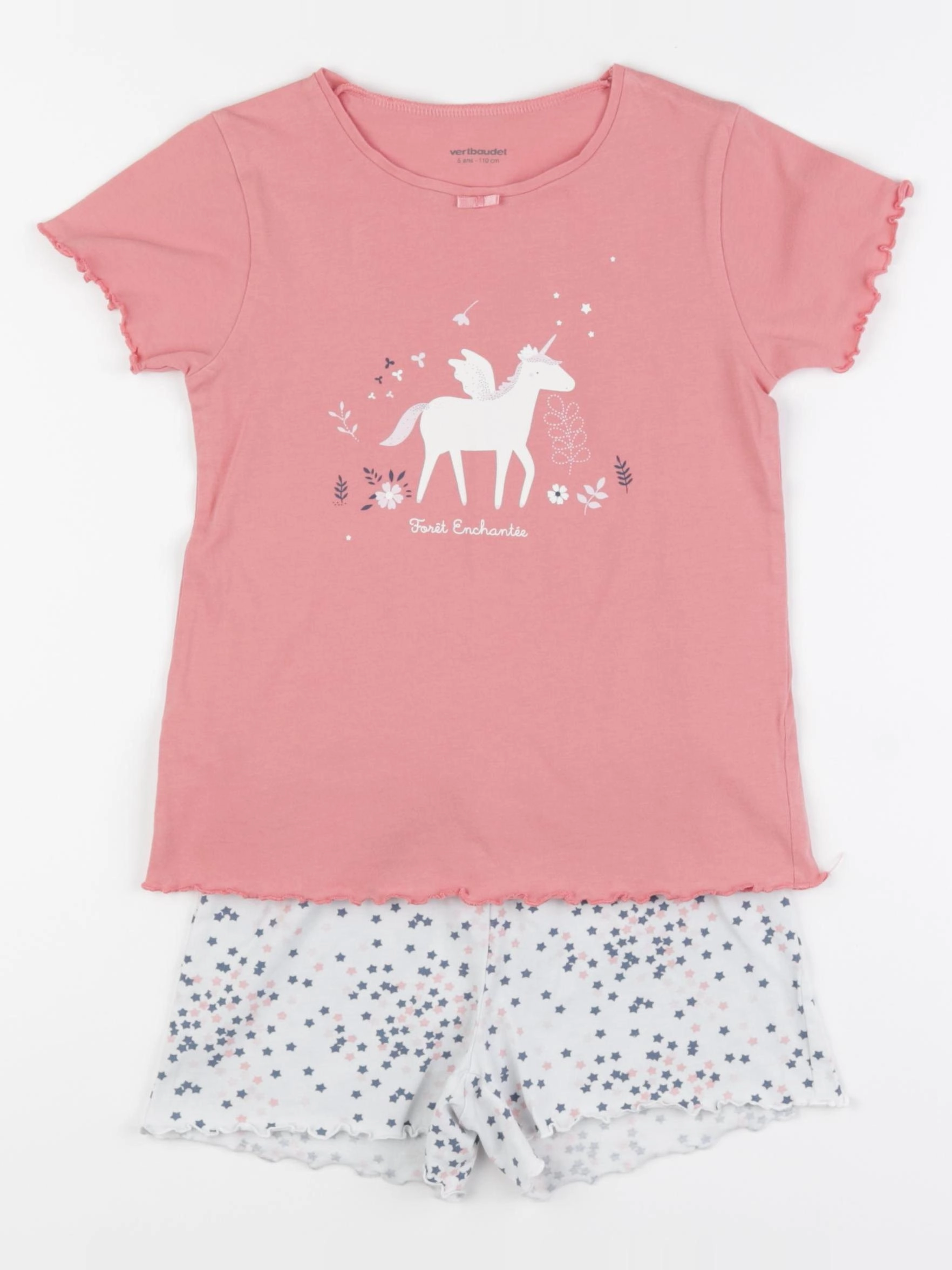 Vertbaudet - pyjama coton rose - 5 ans