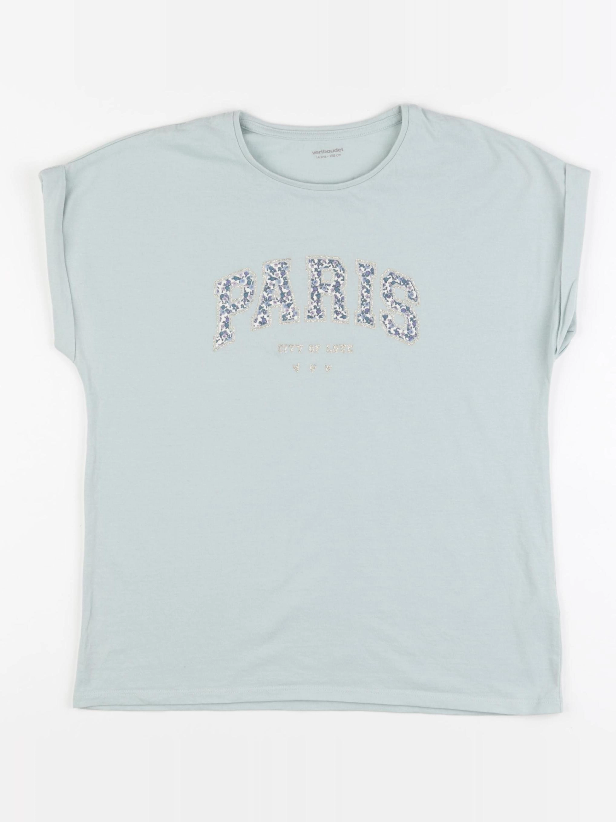 Vertbaudet - tee-shirt vert - 14 ans