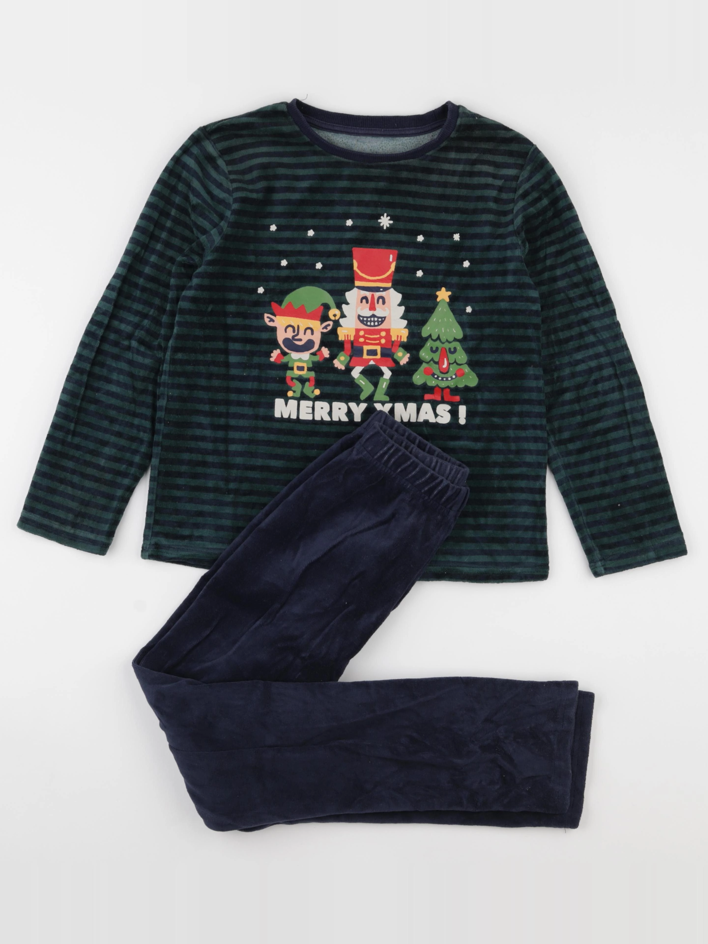 Vertbaudet - pyjama velours vert - 10 ans