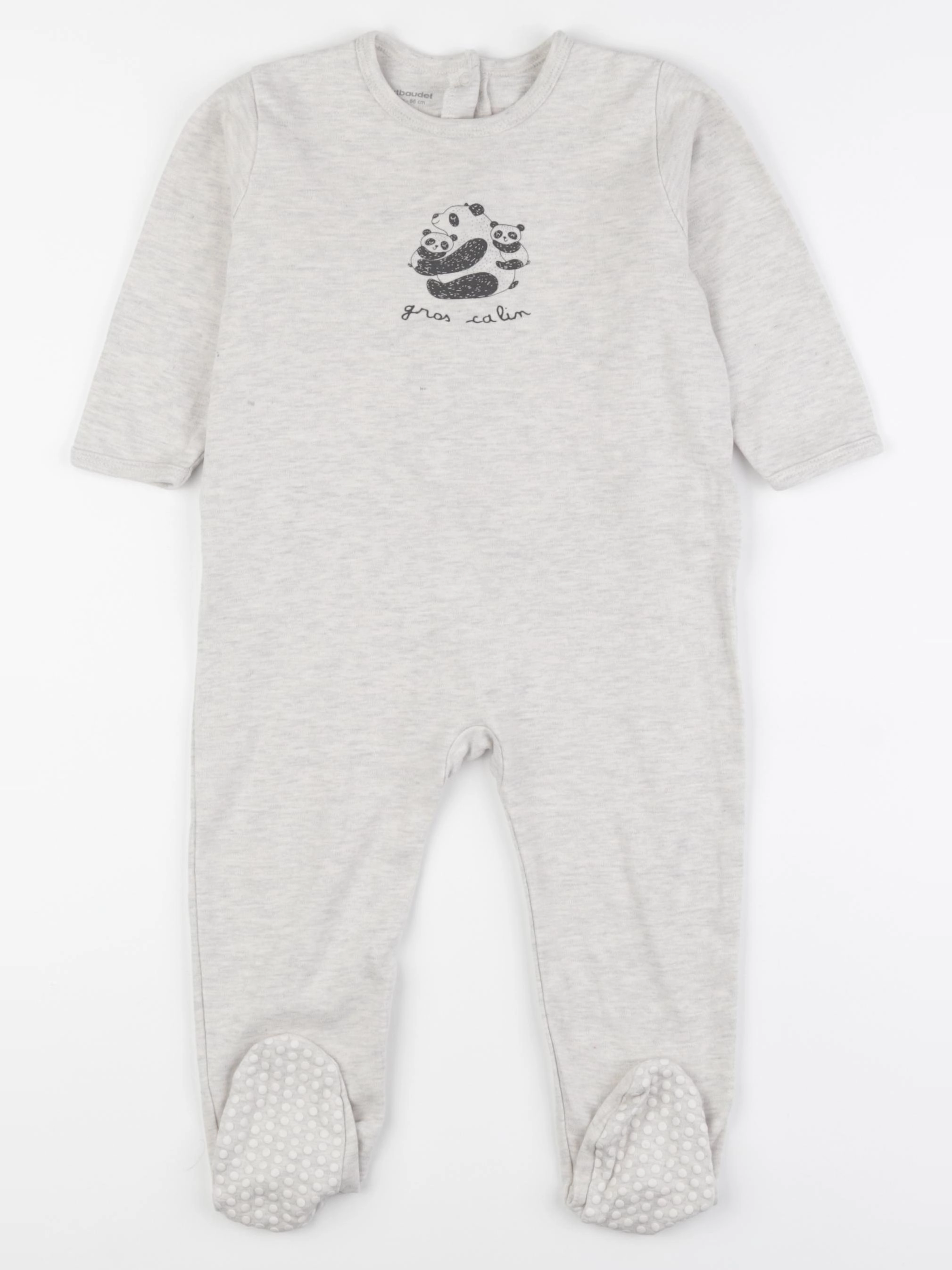 Vertbaudet - pyjama coton gris - 24 mois