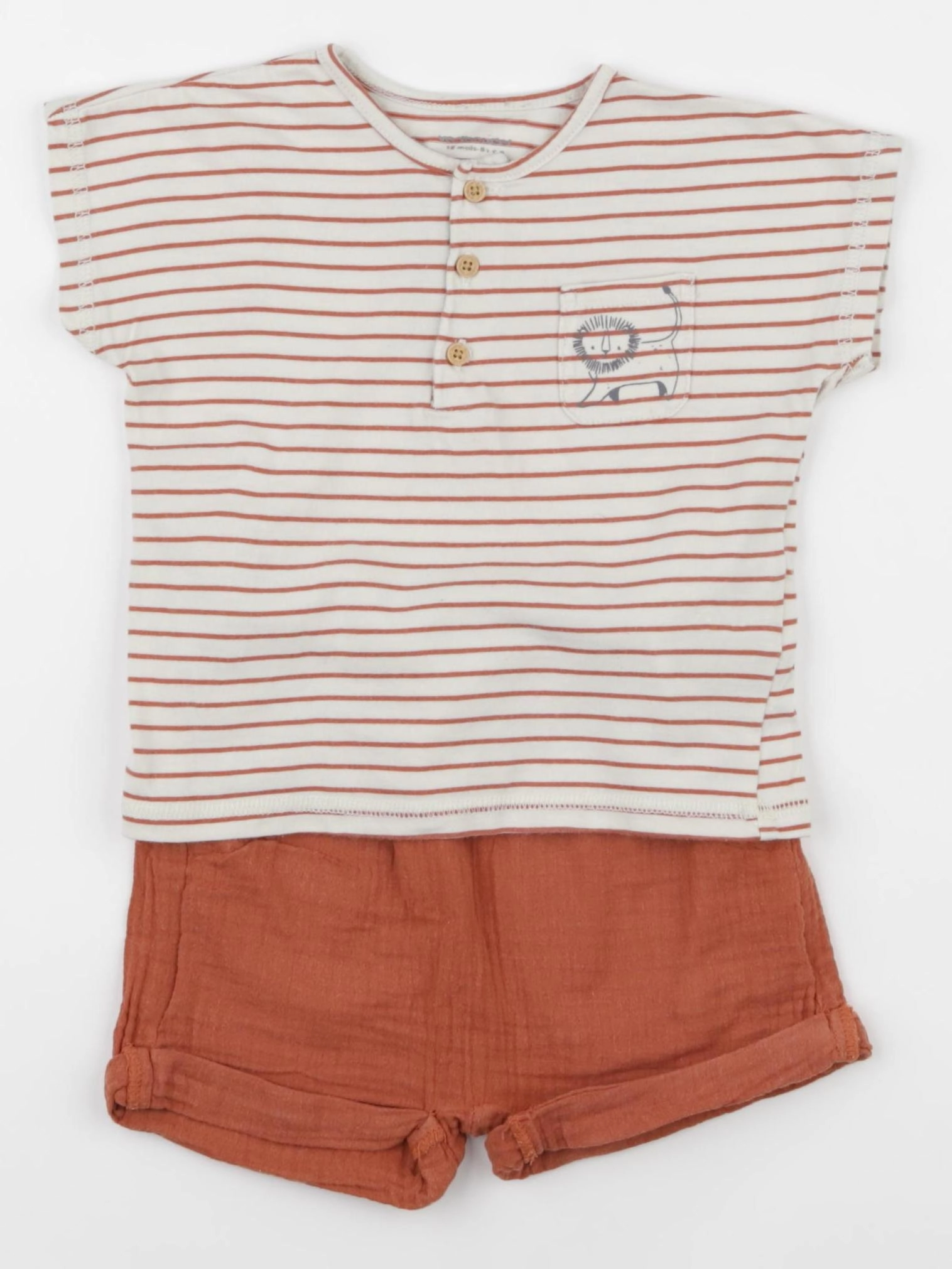 Vertbaudet - ensemble marron - 18 mois