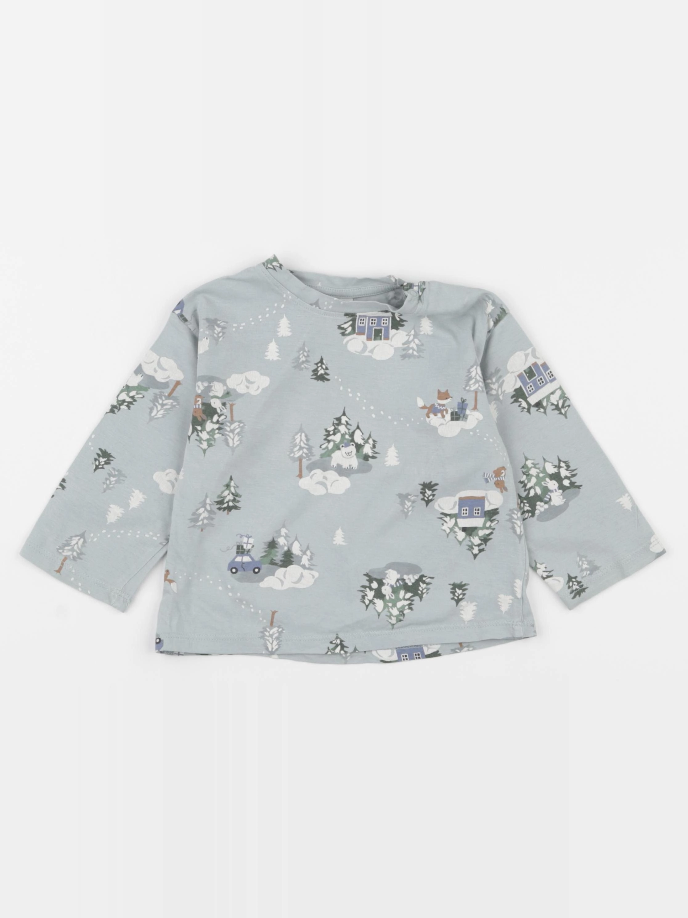 H&M - tee-shirt bleu - 9/12 mois