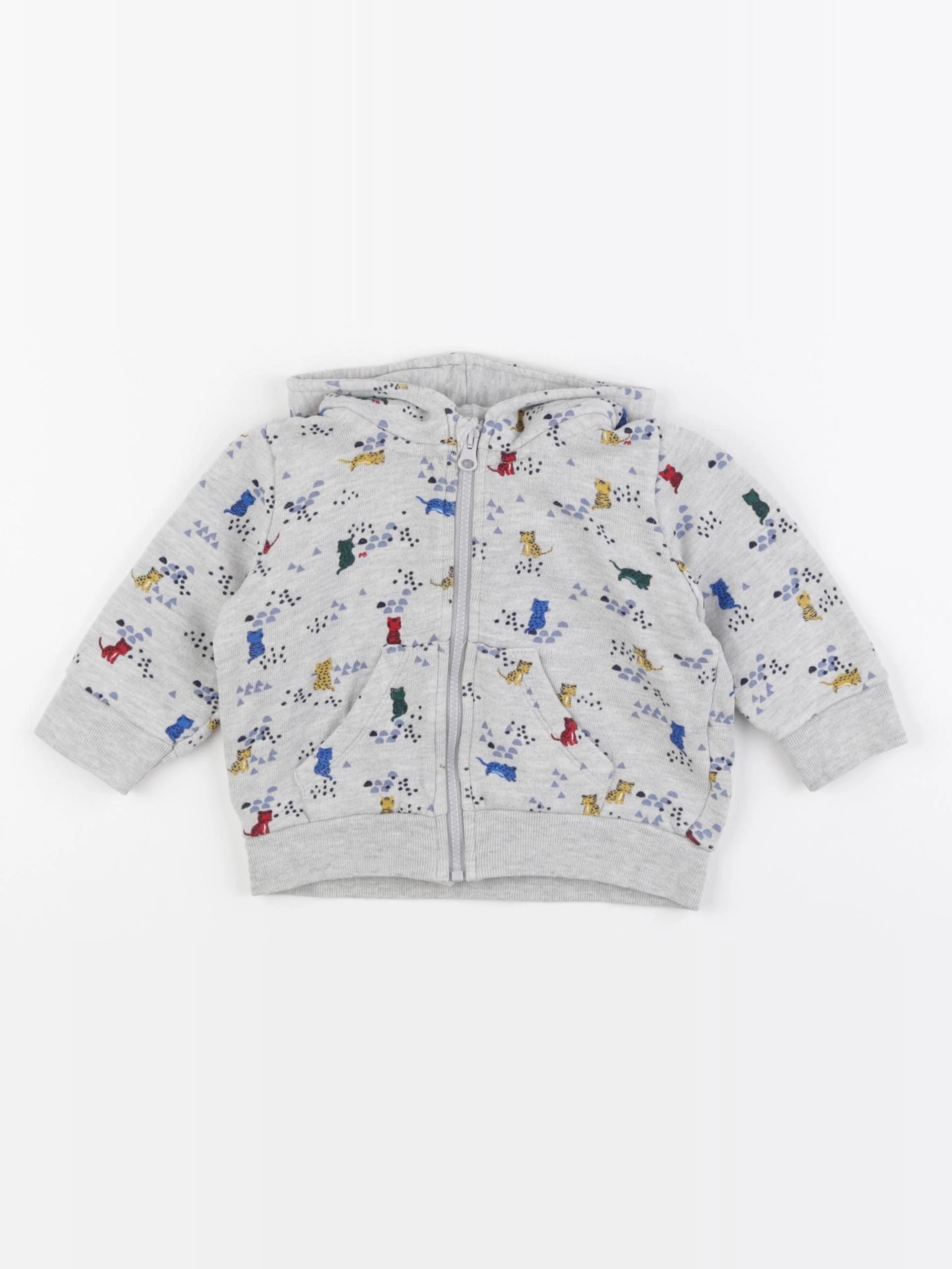 Petit Bateau - sweat gris - 6 mois