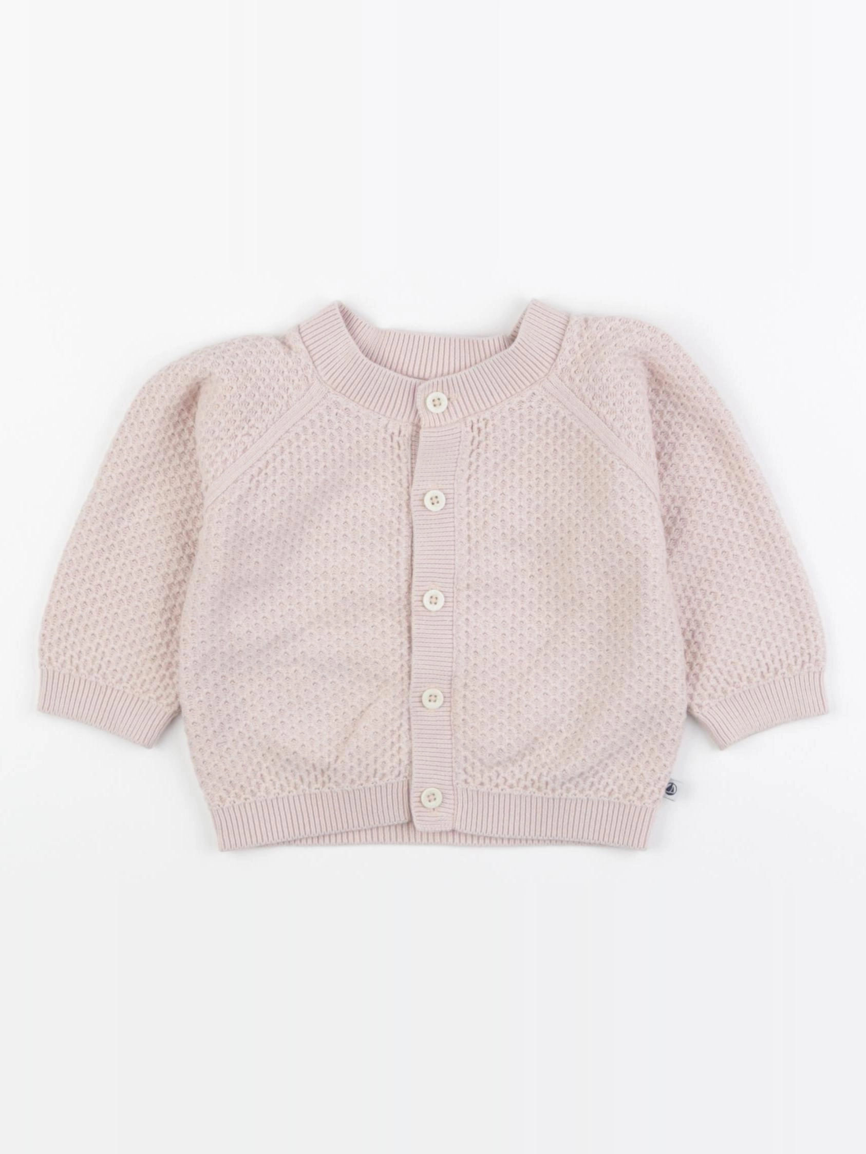 Petit Bateau - gilet rose - 12 mois
