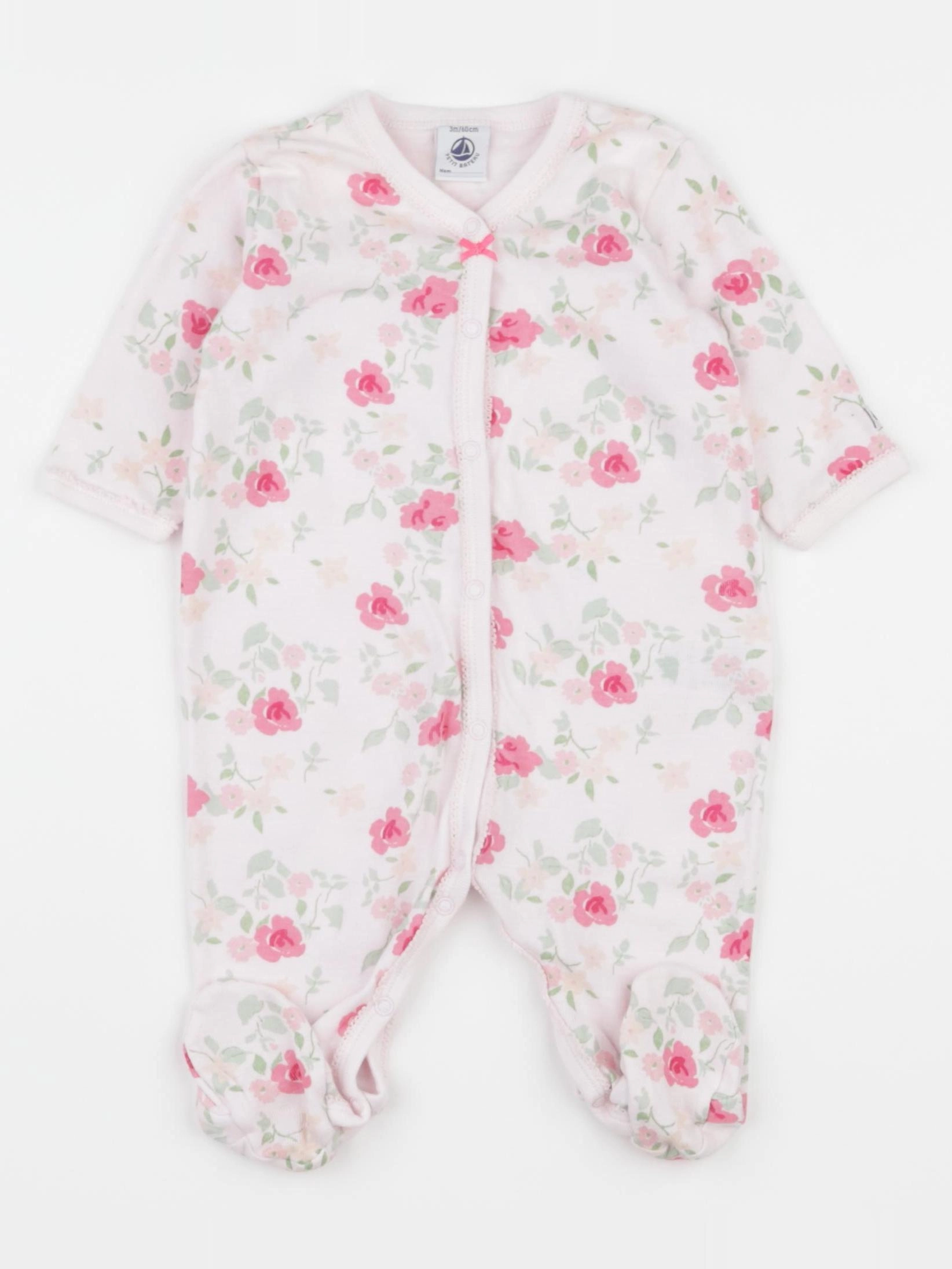 Petit Bateau - pyjama coton rose - 3 mois