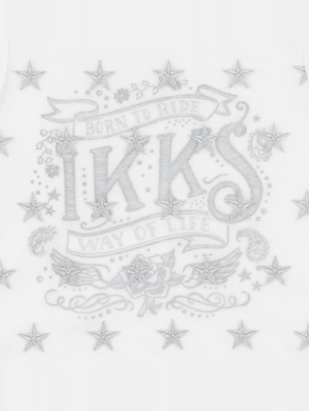 IKKS - tee-shirt blanc, argent - 6 ans