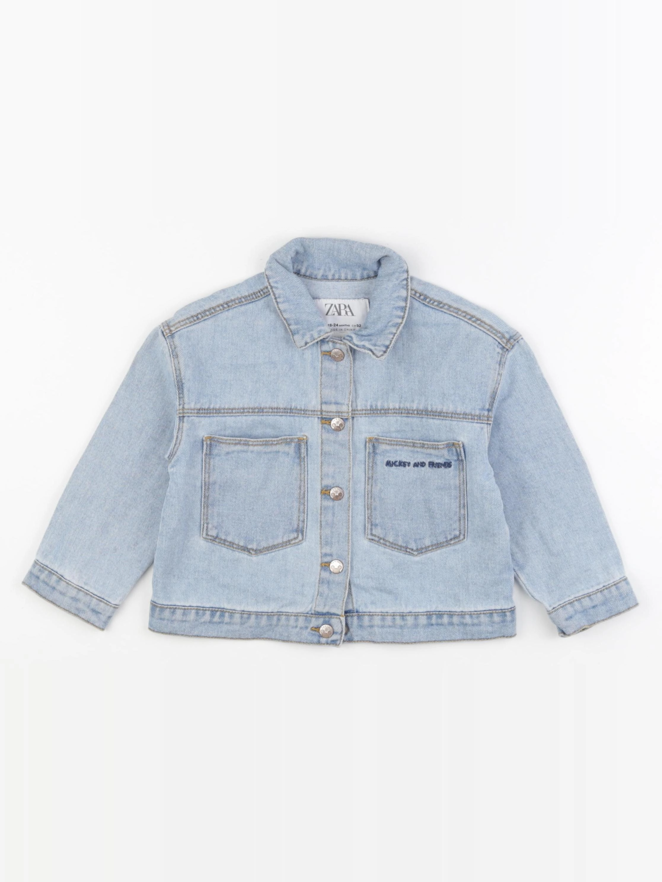 Zara - veste imprimé au dos bleu - 18/24 mois