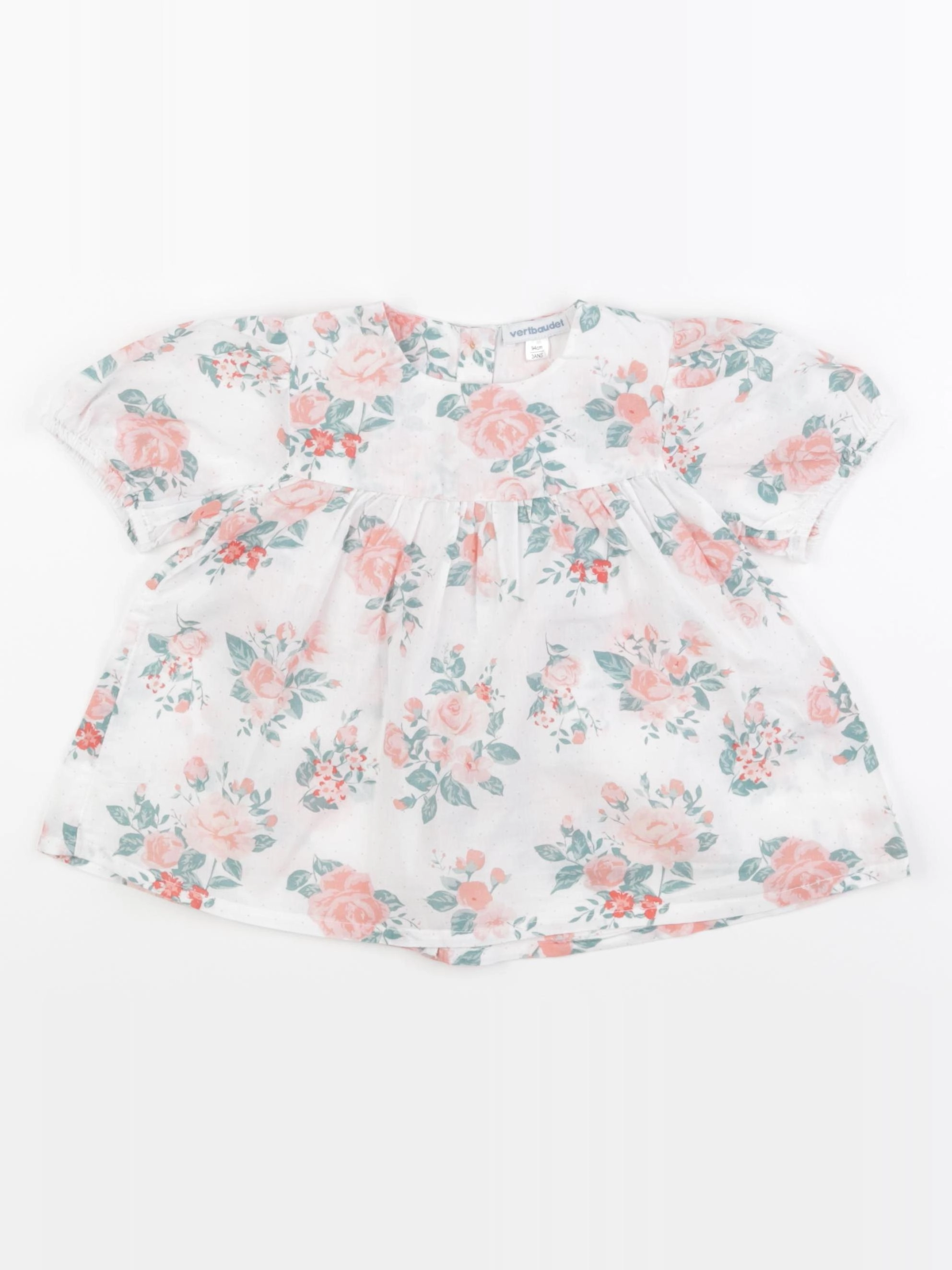 Vertbaudet - blouse rose, vert - 3 ans