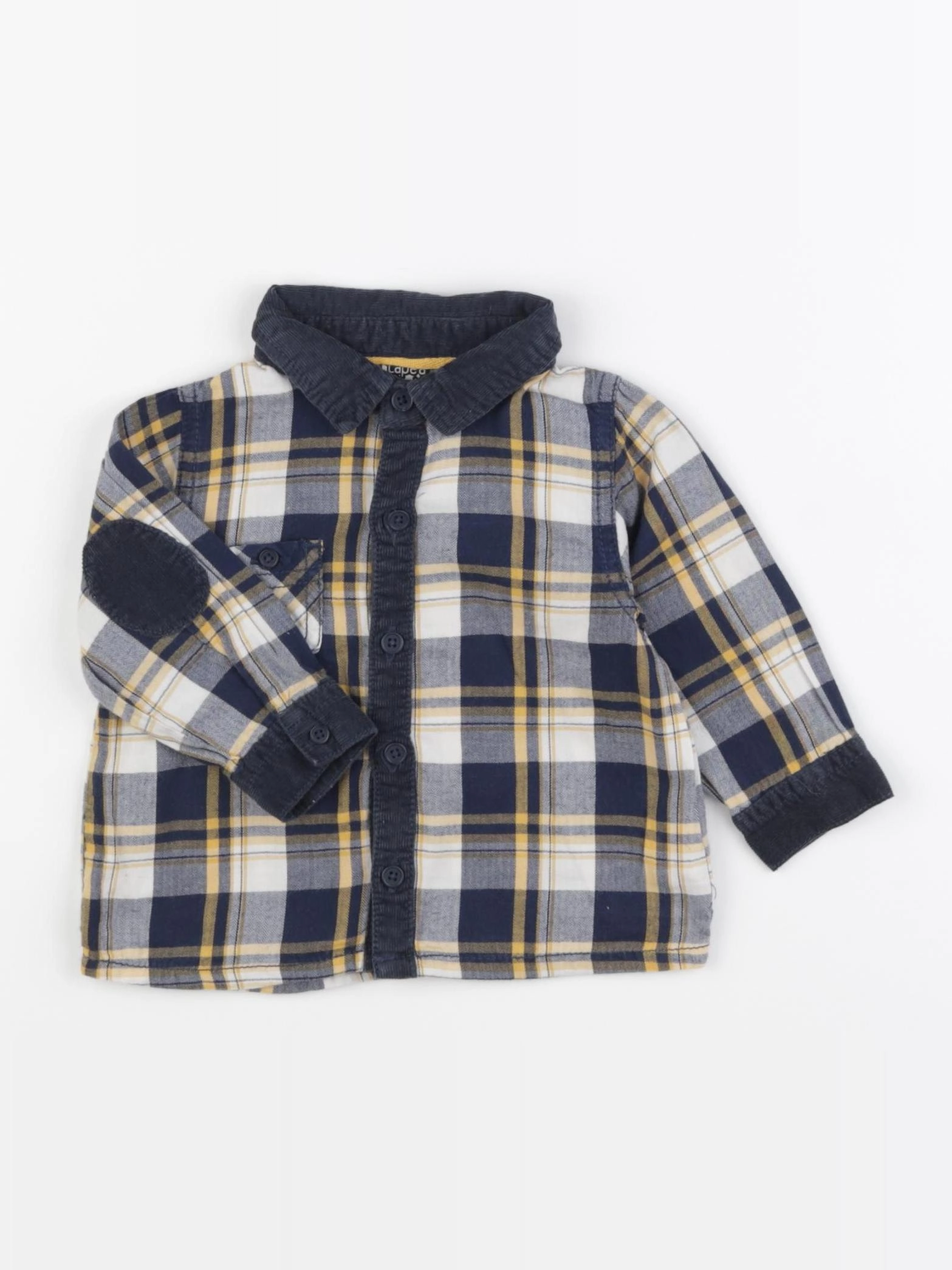 Tape à l'oeil - chemise bleu, jaune - 6 mois