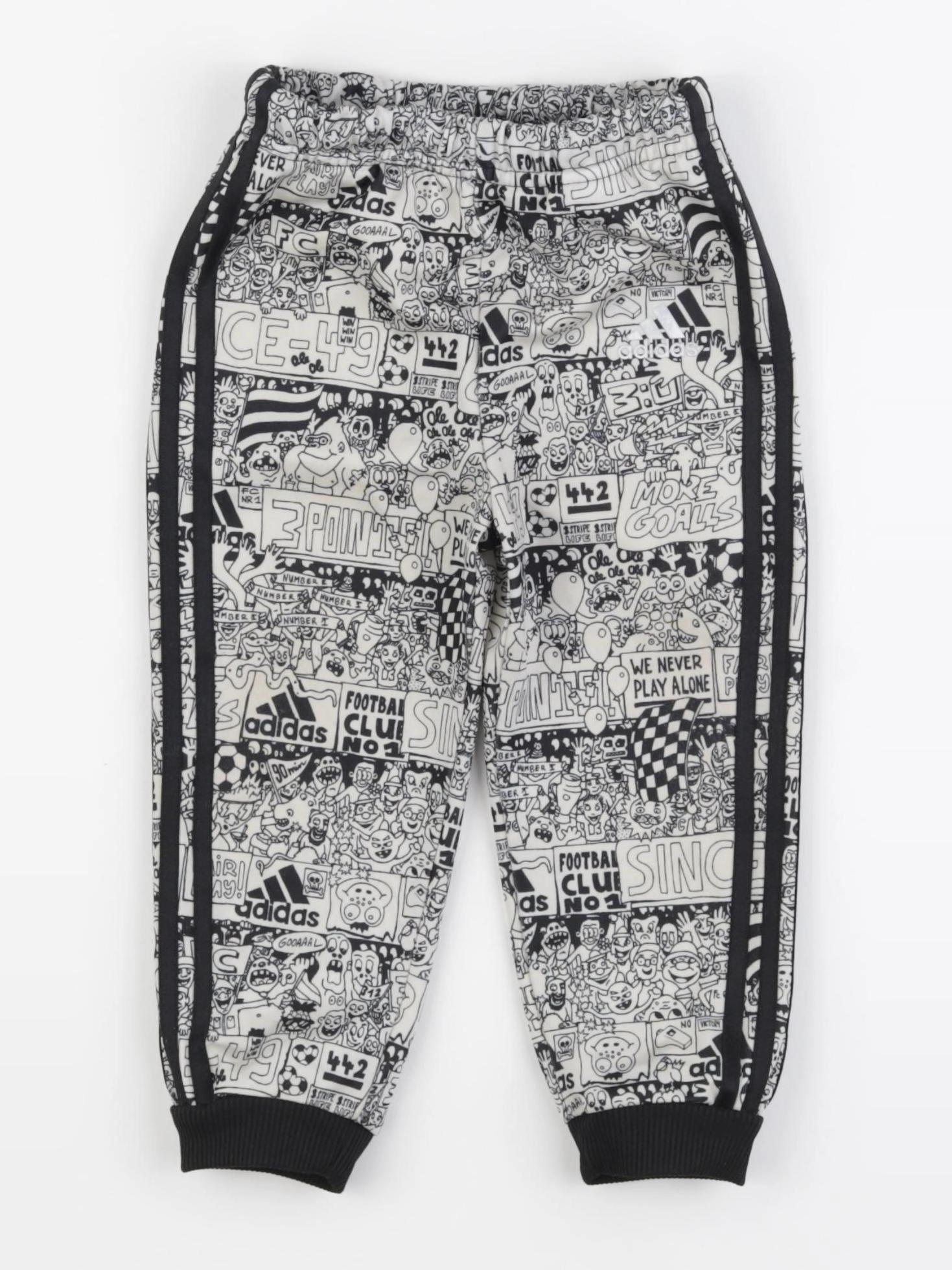 Adidas - jogging blanc, noir - 12/18 mois