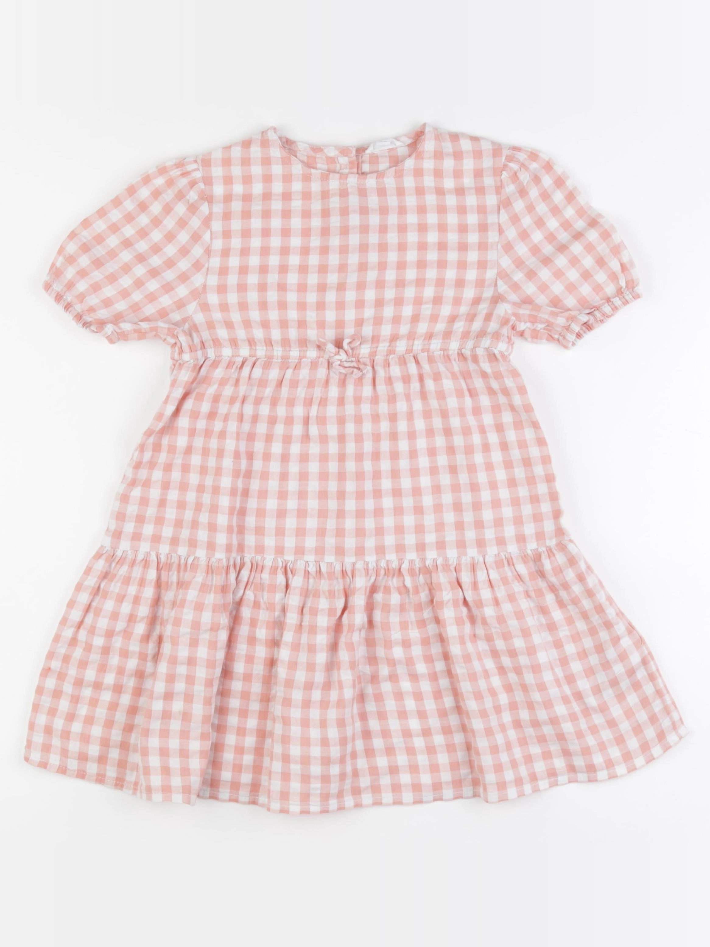 Vertbaudet - robe rose, blanc - 7 ans