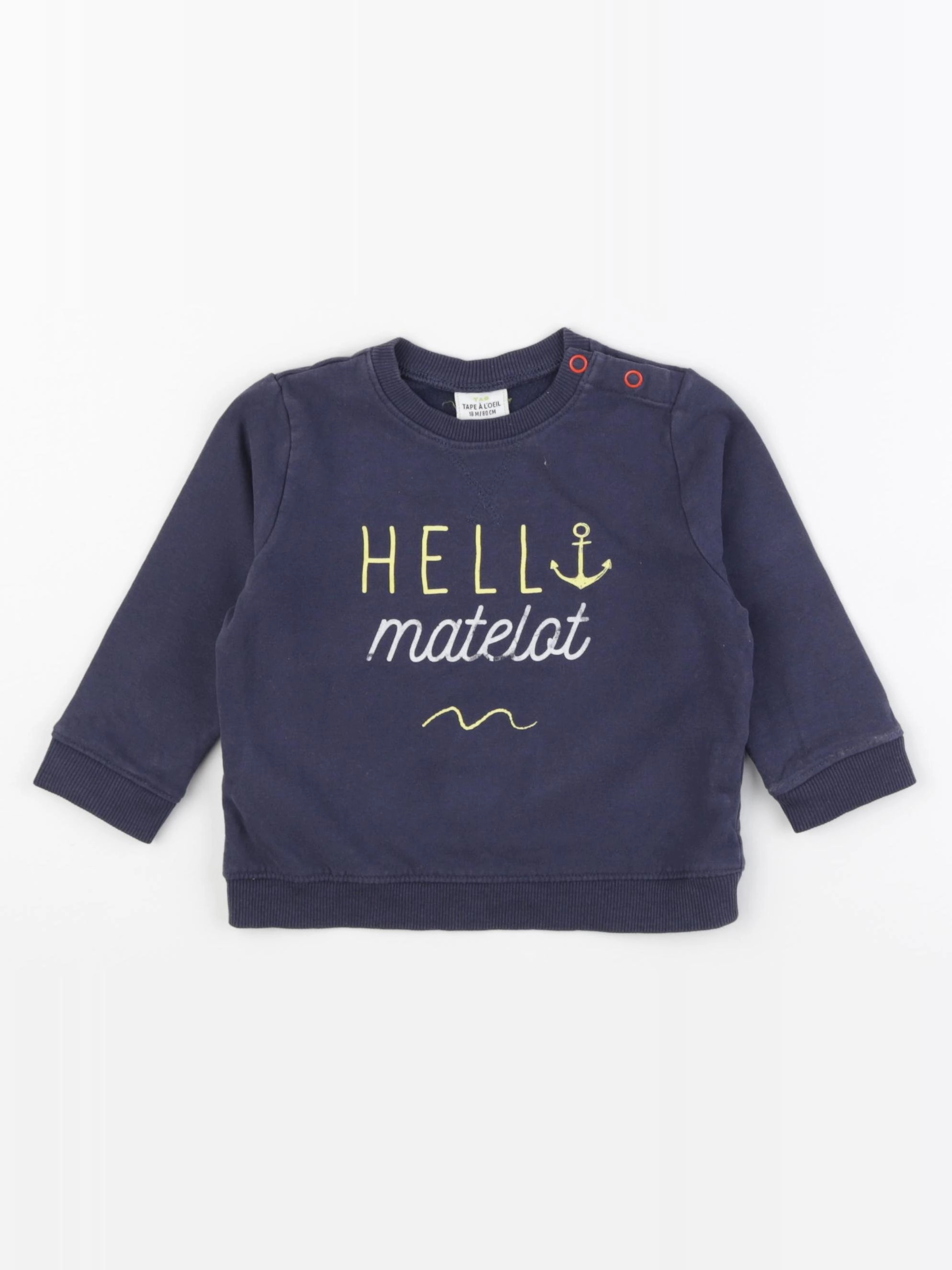 Tape à l'oeil - sweat bleu - 18 mois