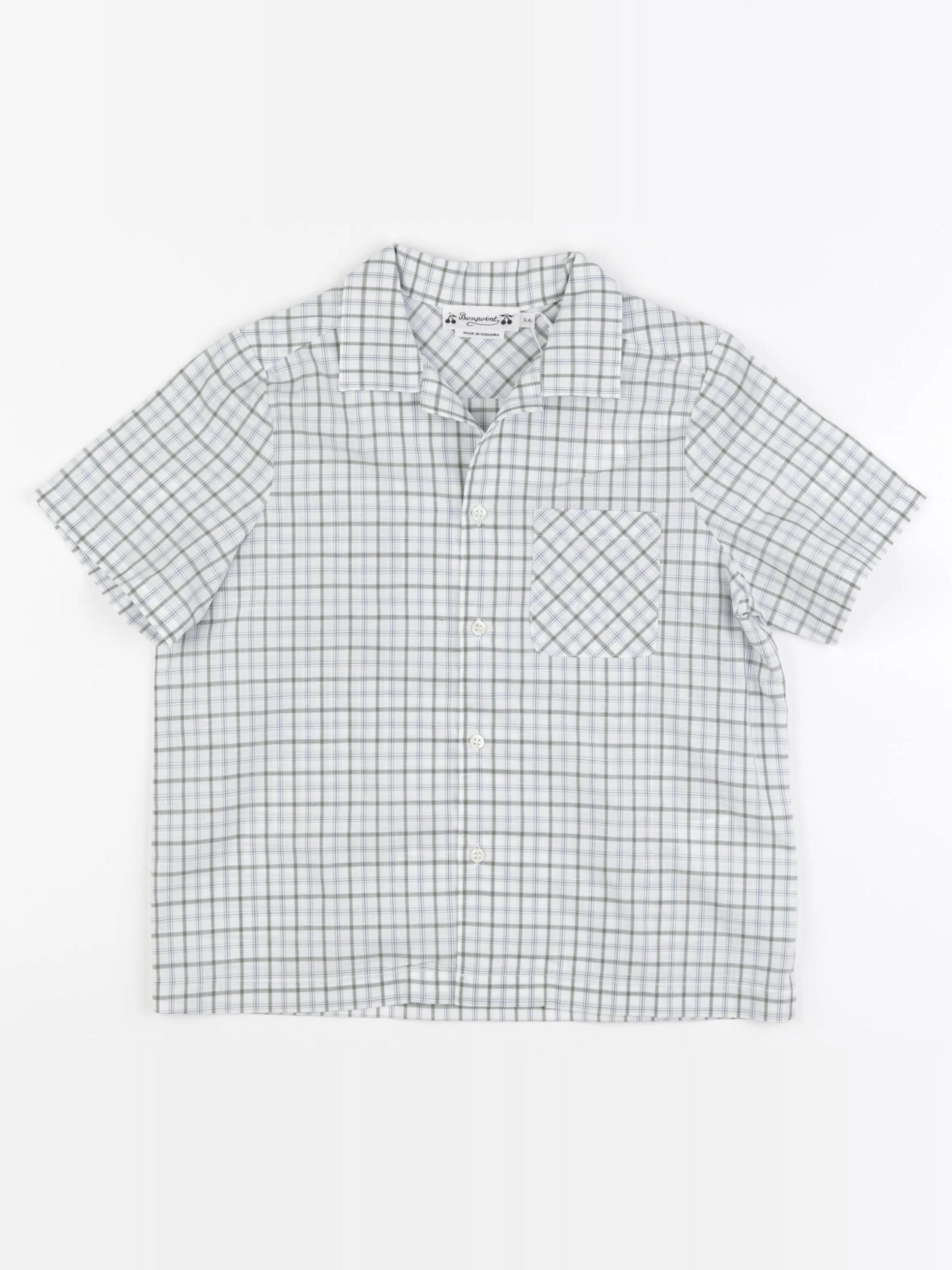 Bonpoint - chemise blanc, bleu, vert - 6 ans
