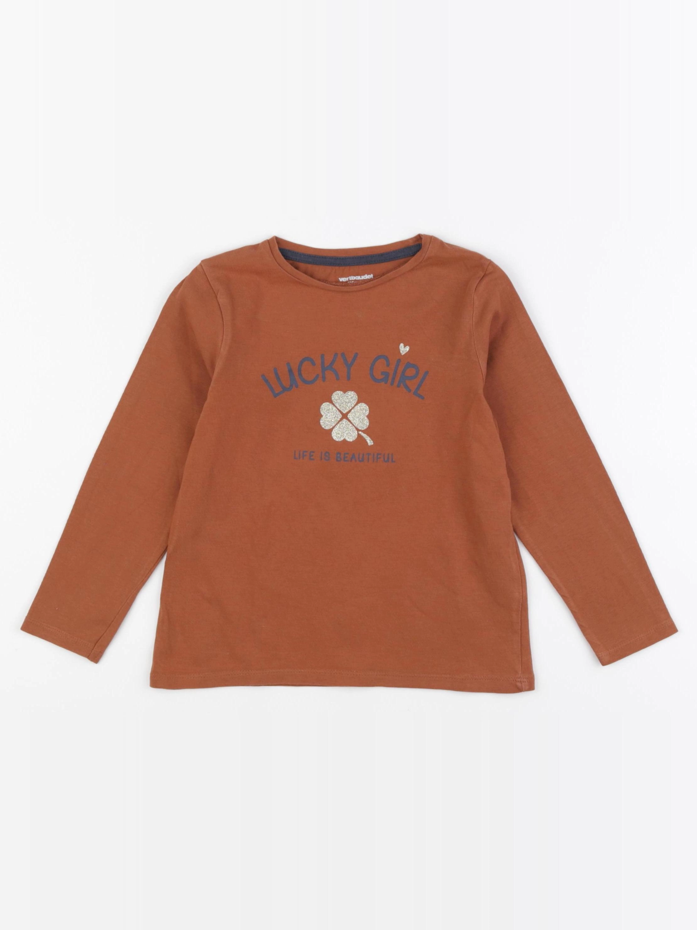Vertbaudet - tee-shirt marron - 6 ans