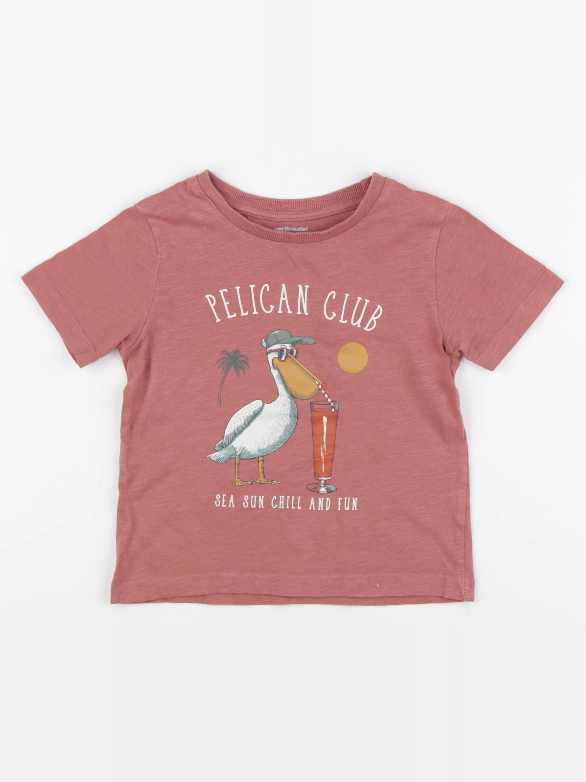 Vertbaudet - tee-shirt rouge - 4 ans