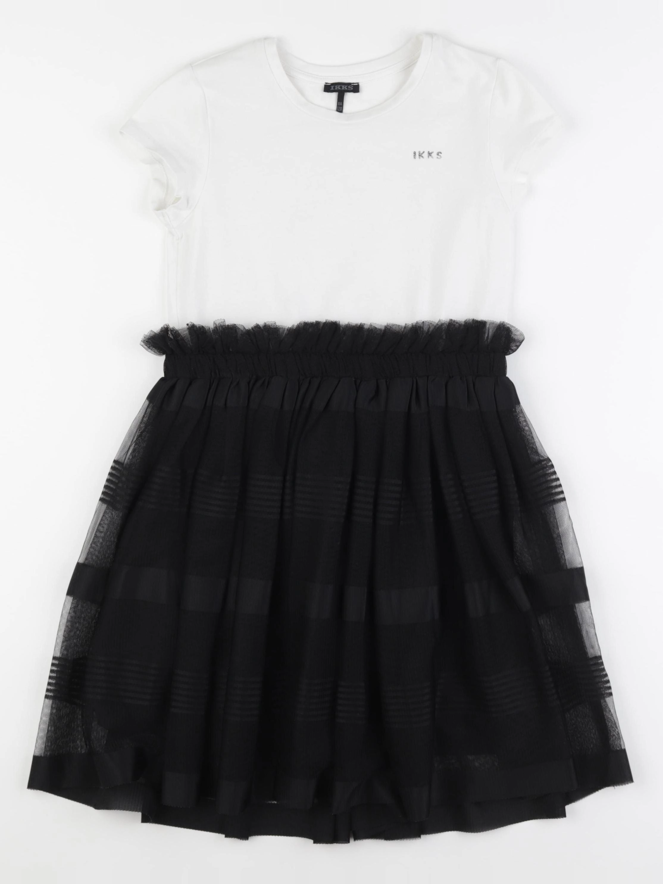 IKKS - robe blanc, noir - 8 ans