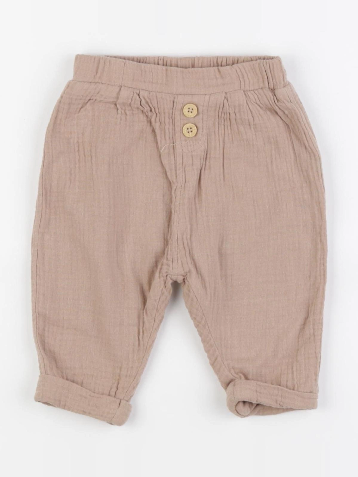 Vertbaudet - pantalon beige - 6 mois