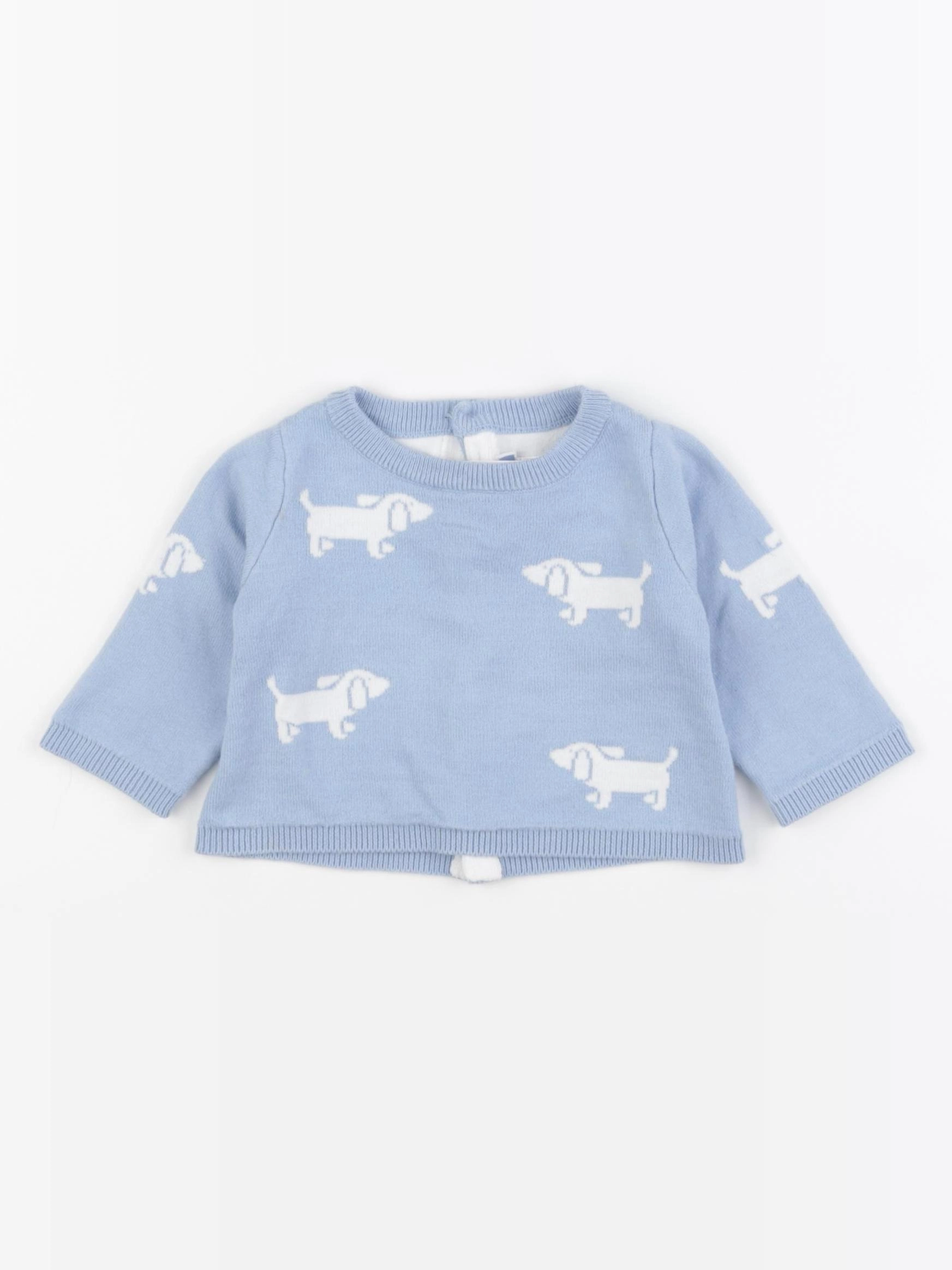 Jacadi - pull bleu, blanc - 6 mois