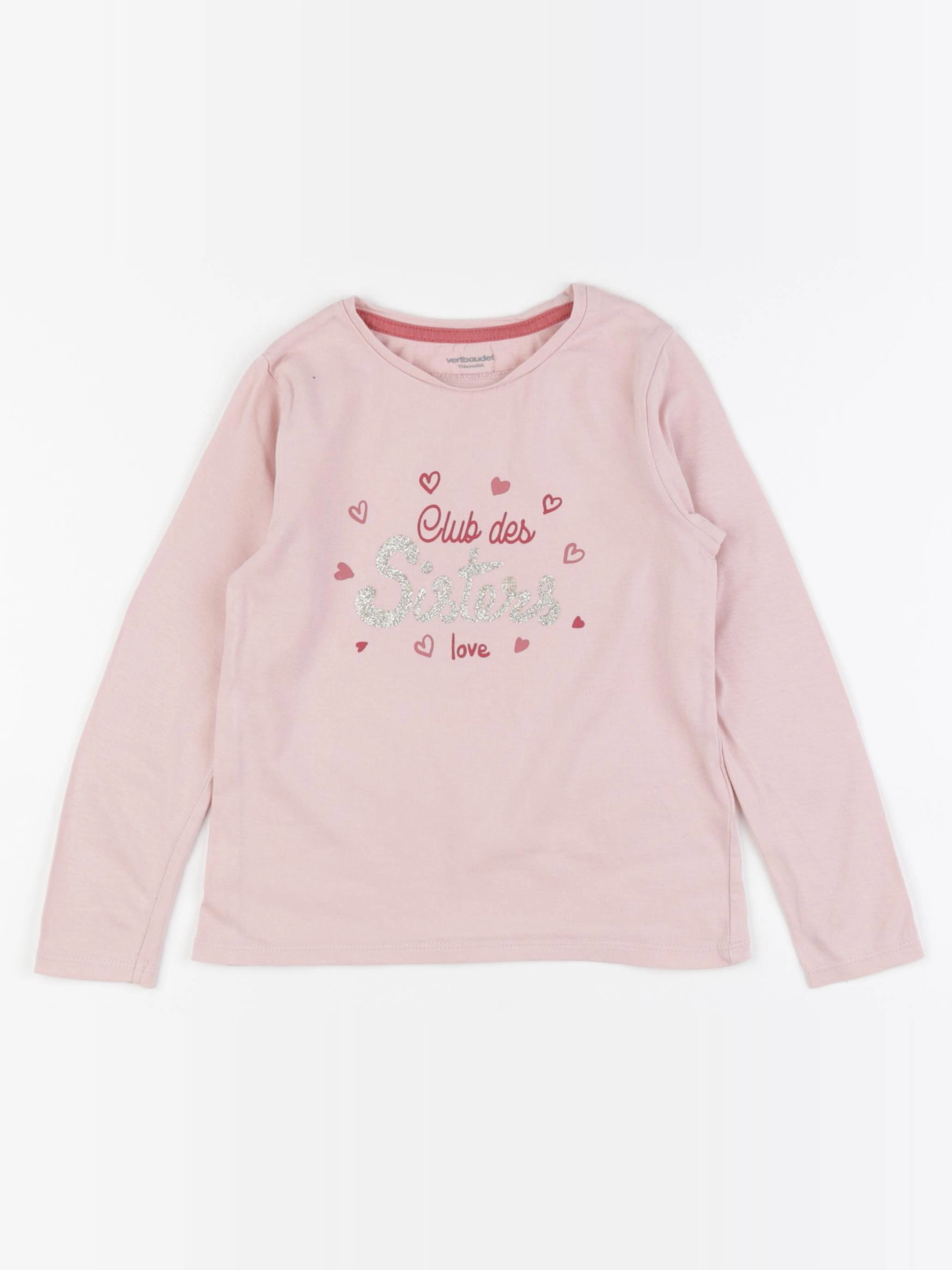 Vertbaudet - tee-shirt rose - 6 ans
