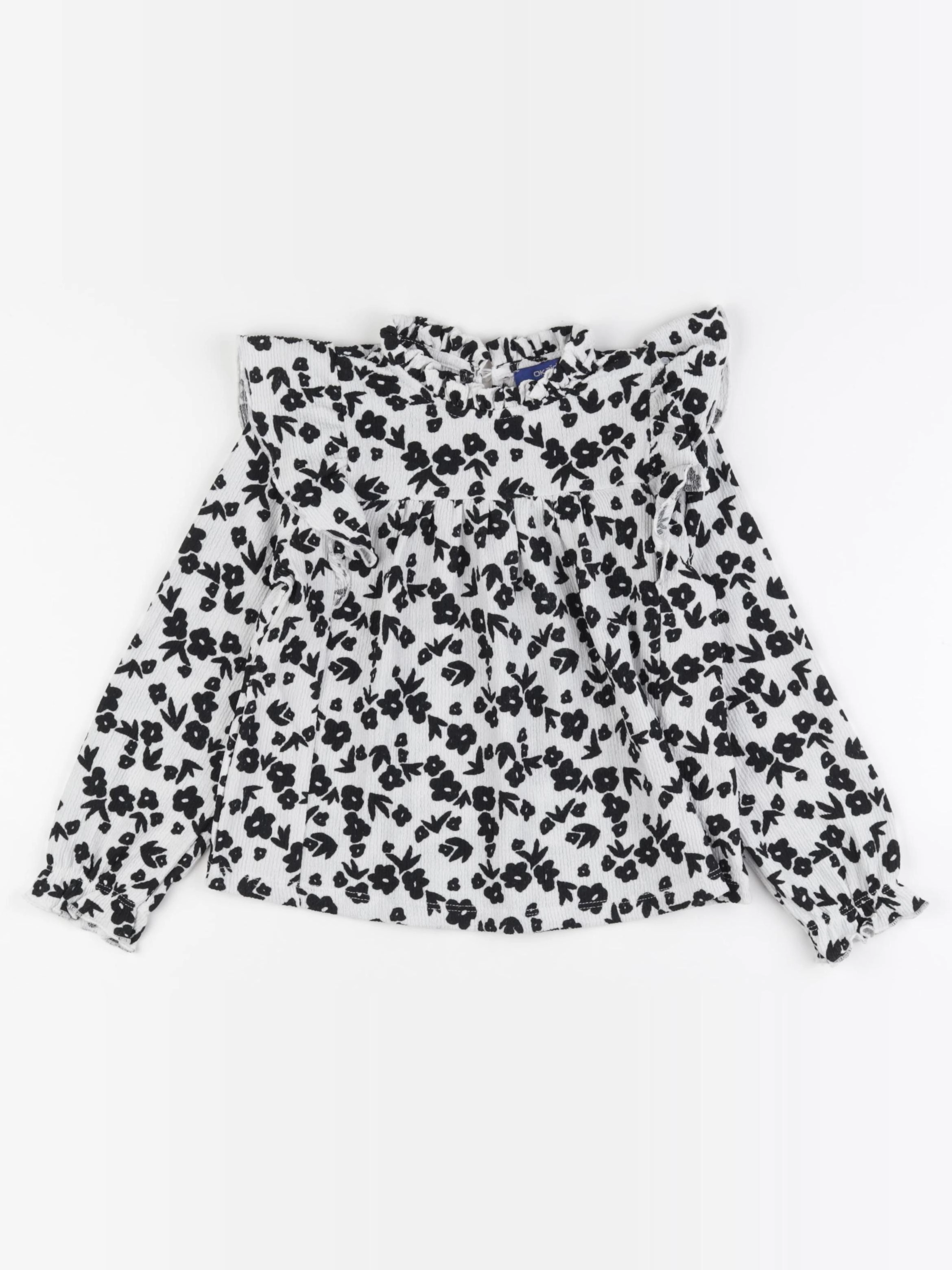 Okaidi - blouse blanc, noir - 5 ans