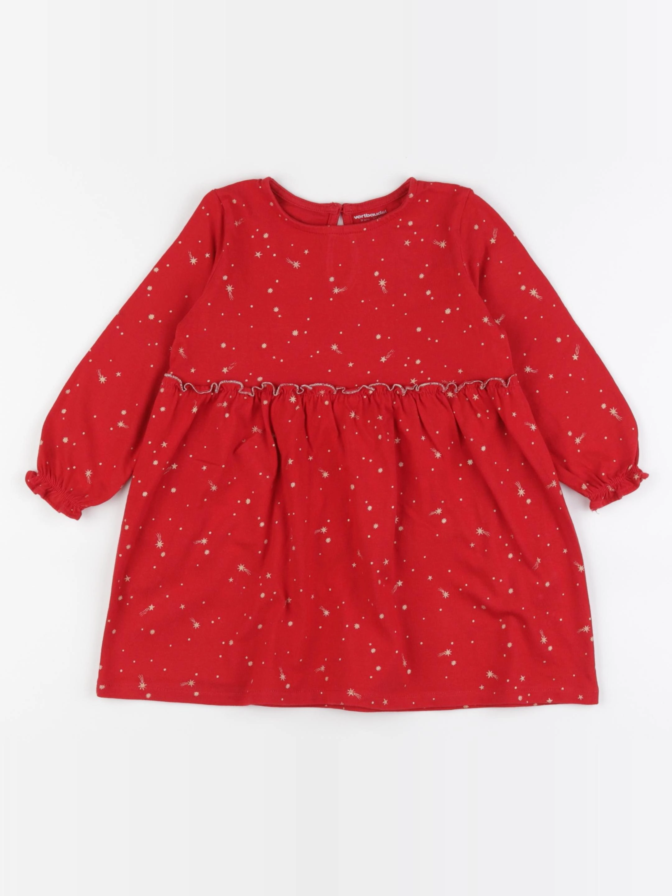 Vertbaudet - robe rouge, or - 3 ans