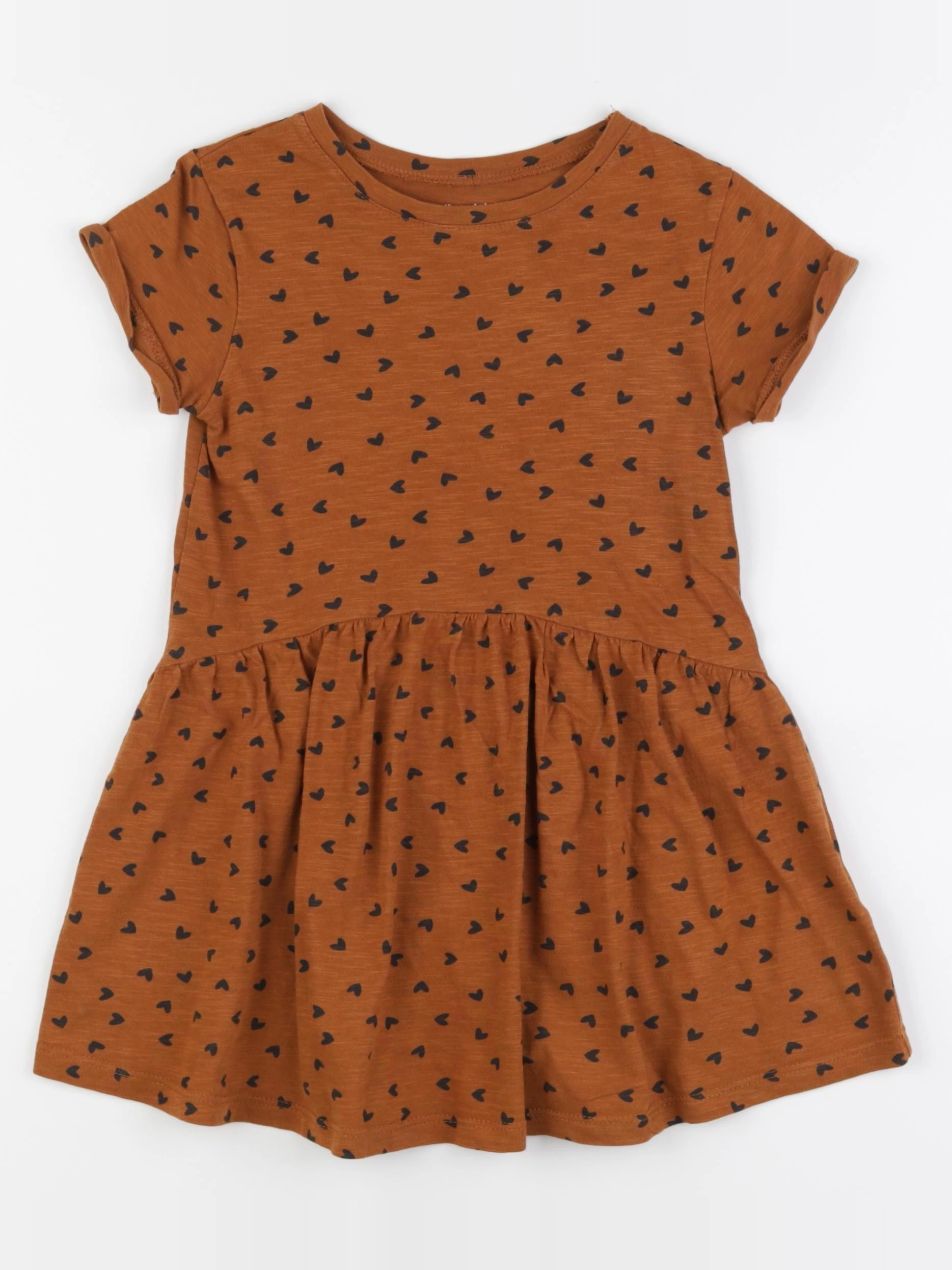 Vertbaudet - robe marron, noir - 6 ans