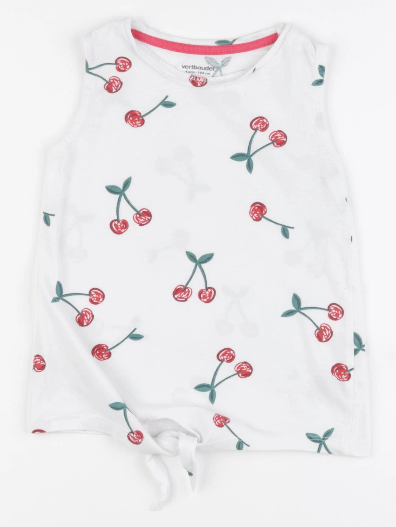 Vertbaudet - débardeur blanc, rouge - 4 ans