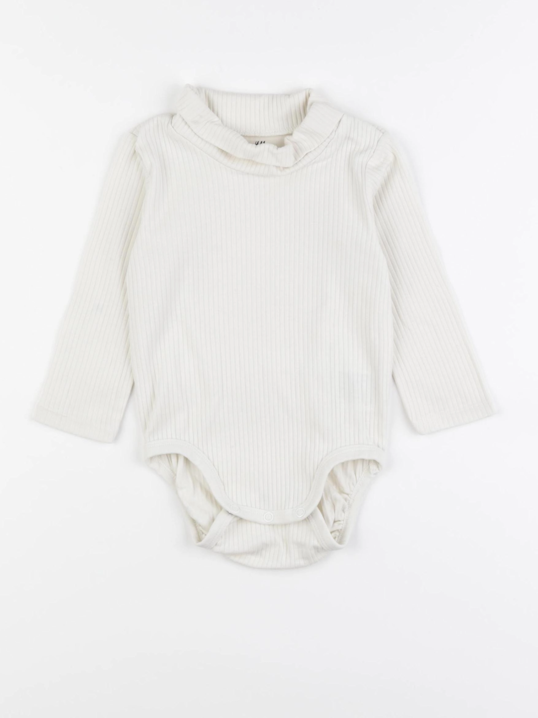 H&M - body à col beige - 9/12 mois