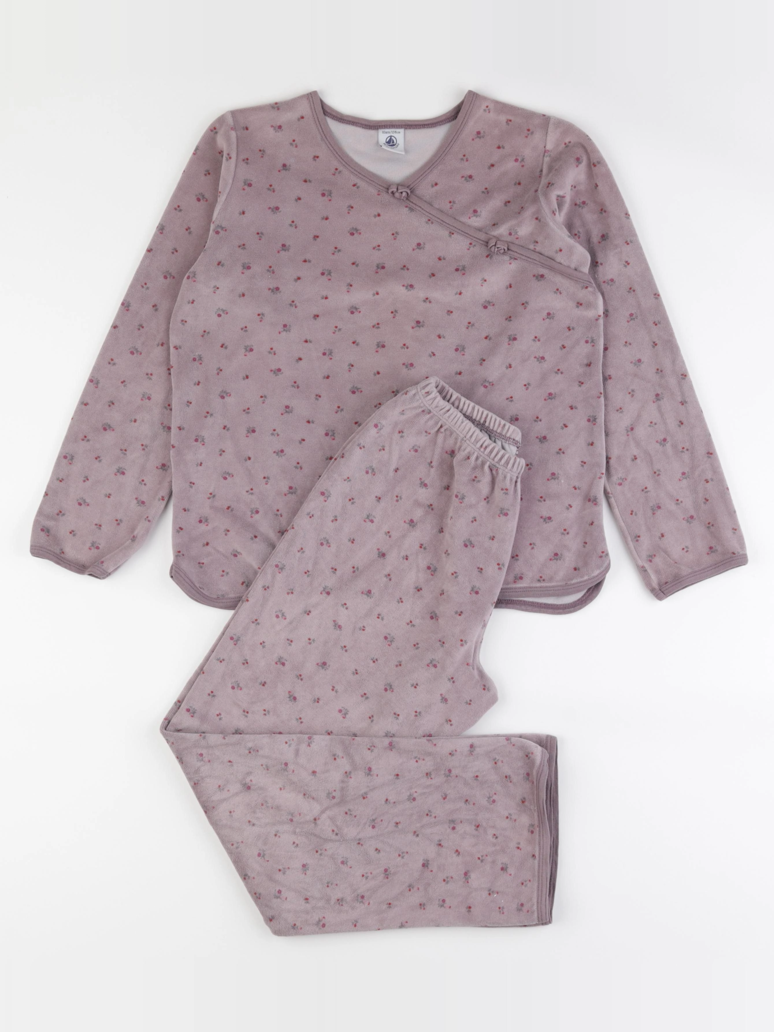 Petit Bateau - pyjama velours violet - 10 ans