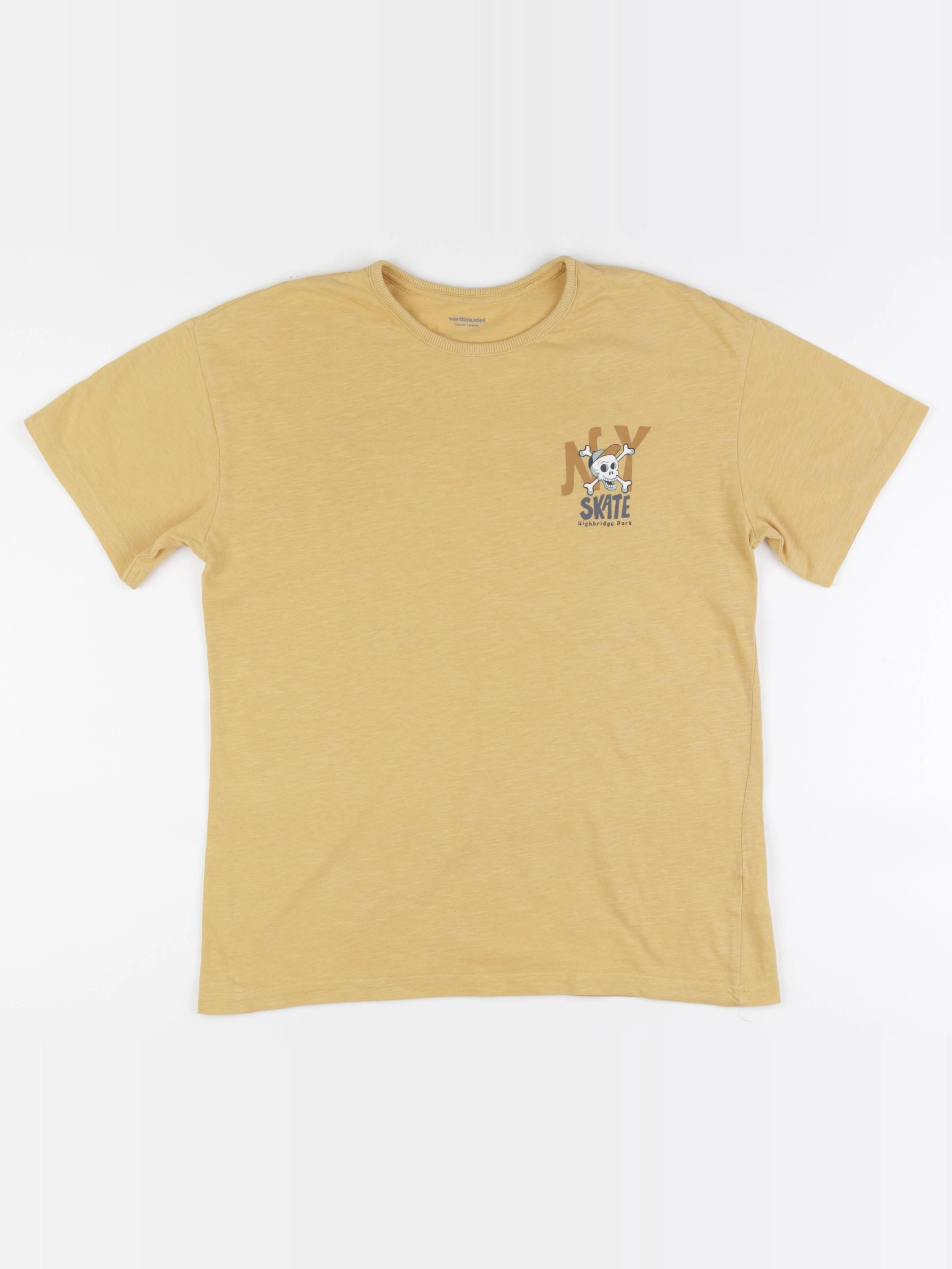 Vertbaudet - tee-shirt imprimé au dos marron - 14 ans