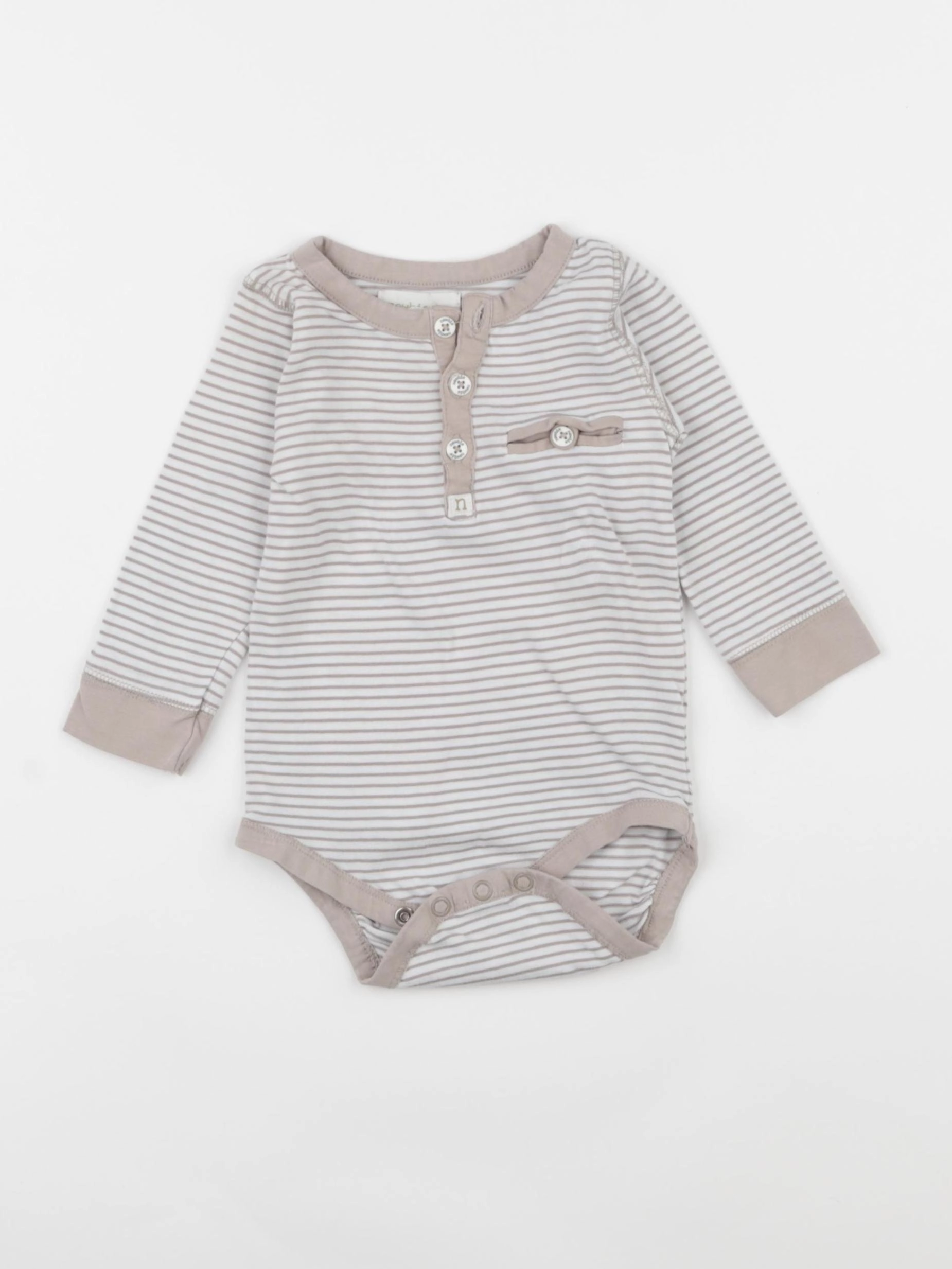 Newbie - body marron, beige - 6 mois